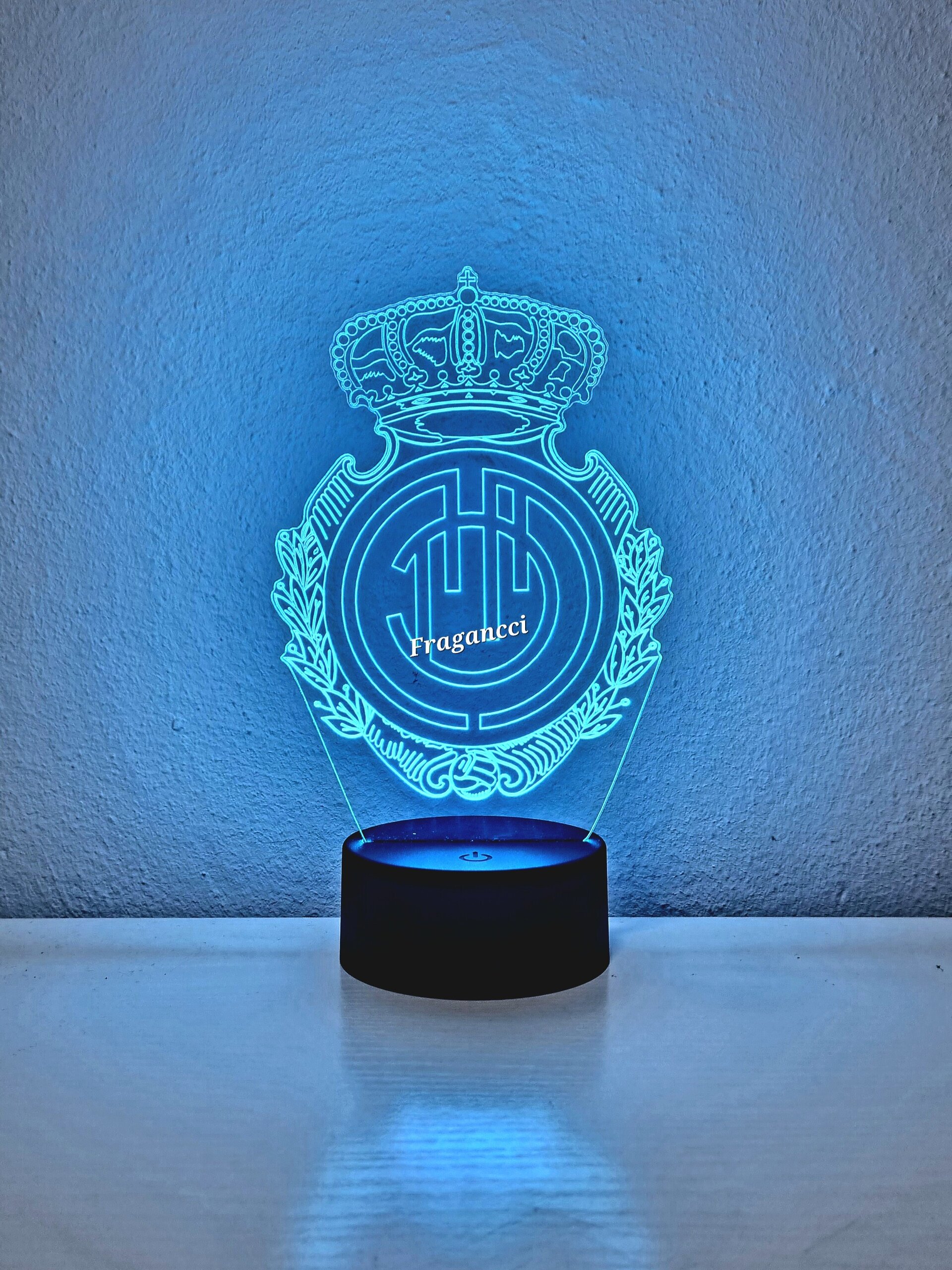 Lampara led 3d Escudo Futbol R Mallorca personalizable, Lámpara led sobremesa - 8