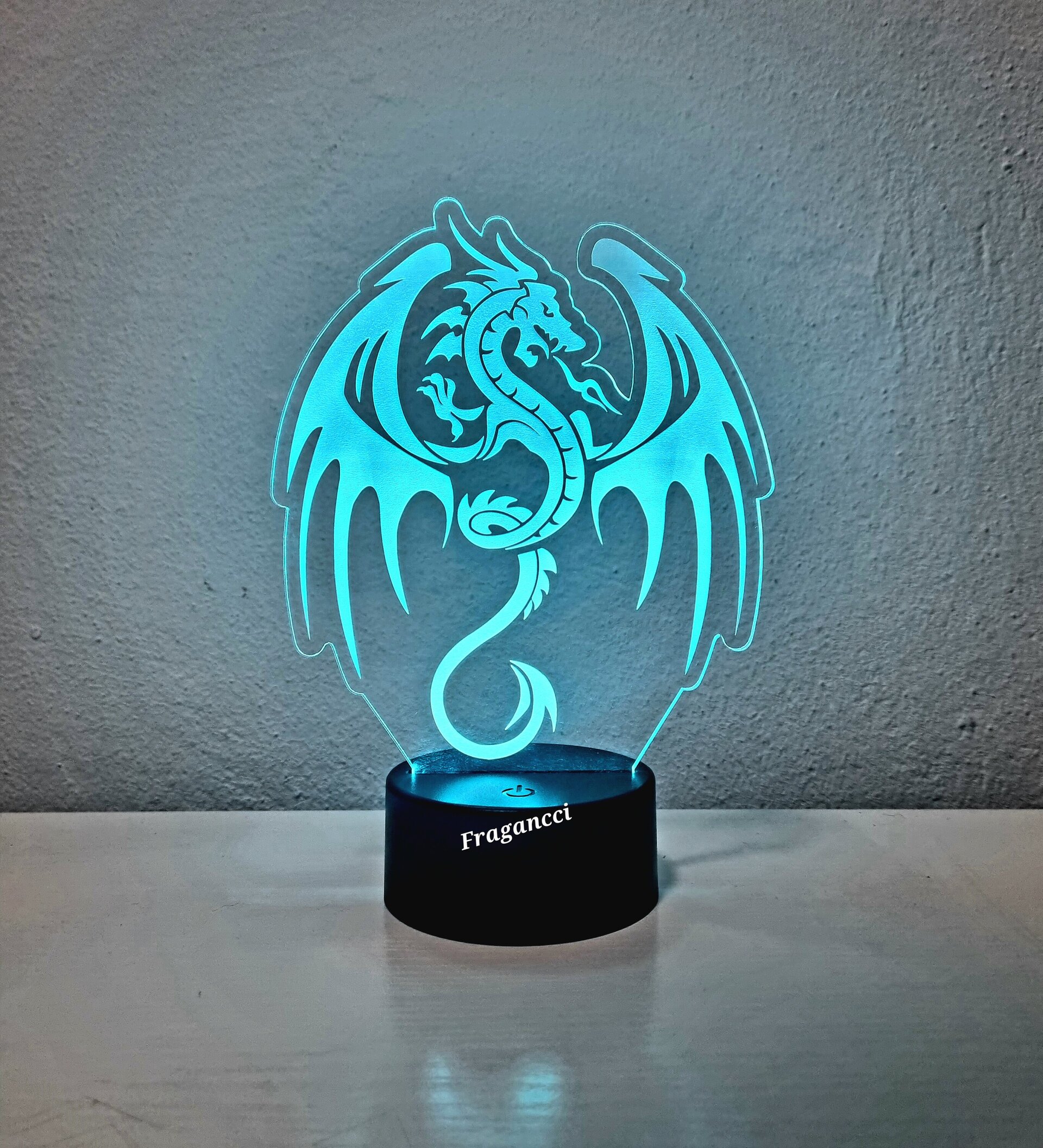 Lampara led 3d Animal Dragón personalizable, Lámpara led sobremesa - 4