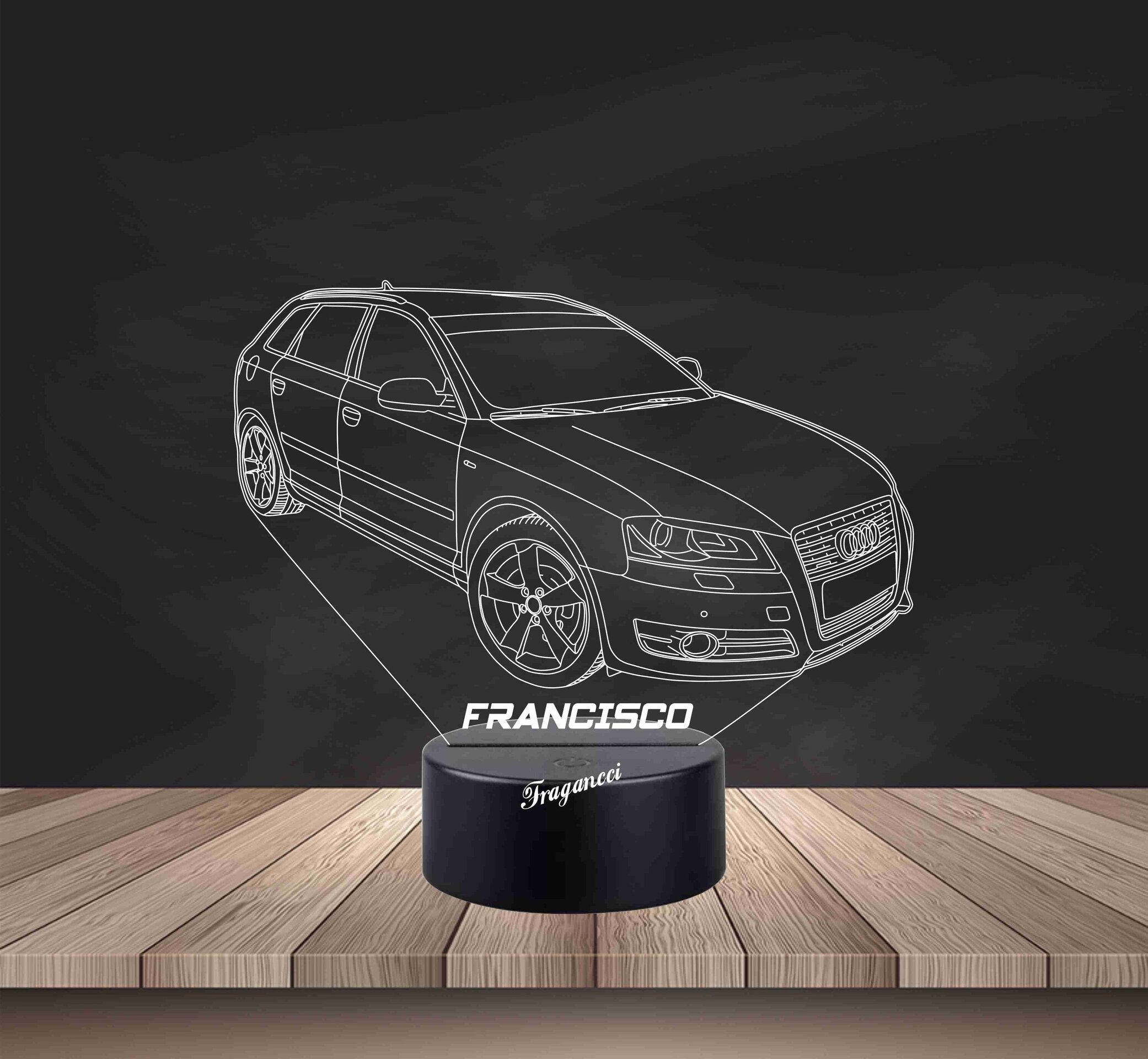 Lampara led 3d Aud i A3 Sportback Sline personalizable, Lámpara led sobremesa - 2