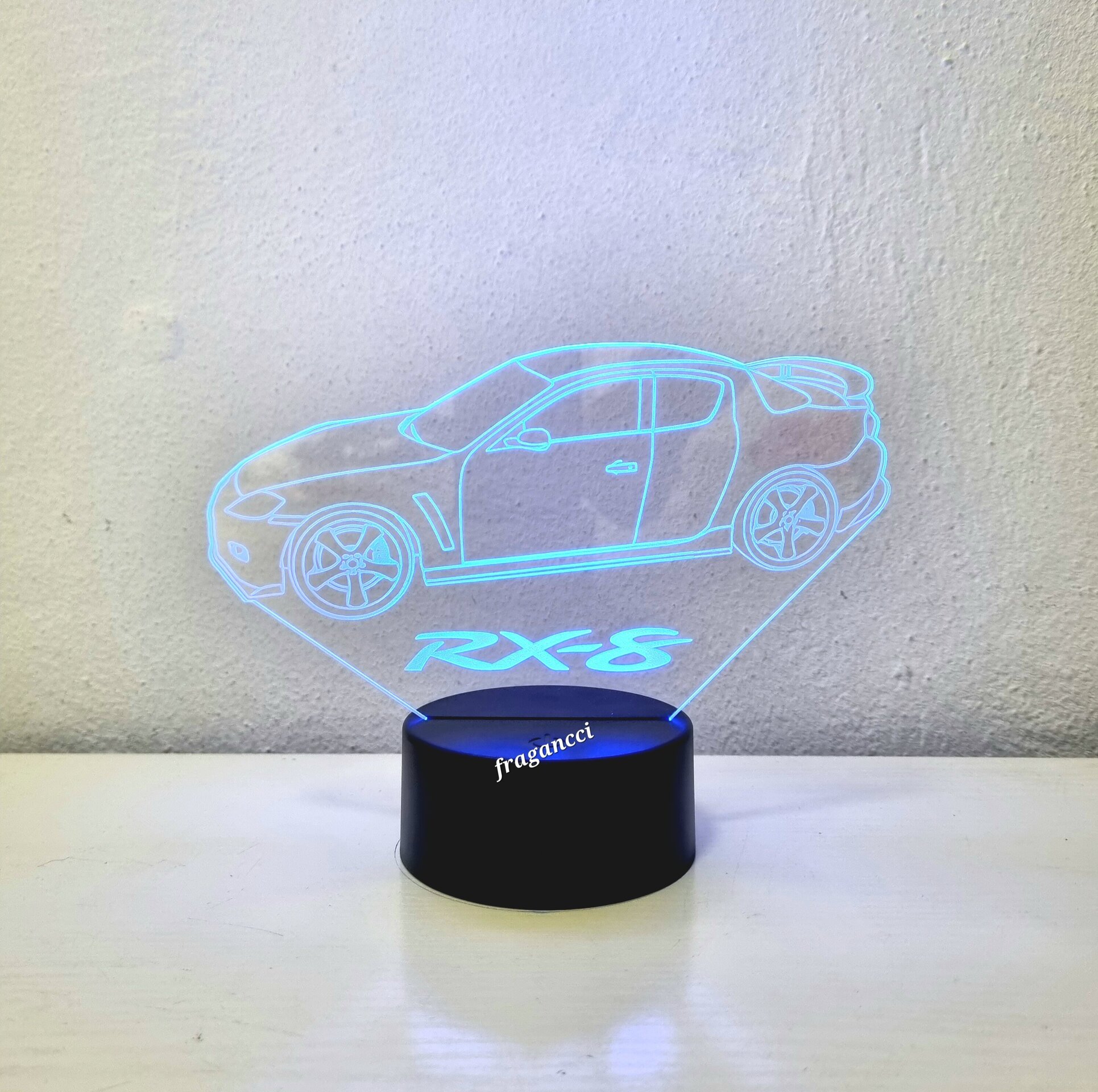 Lampara led 3d Mazd a RX8 personalizable, Lámpara led sobremesa - 5