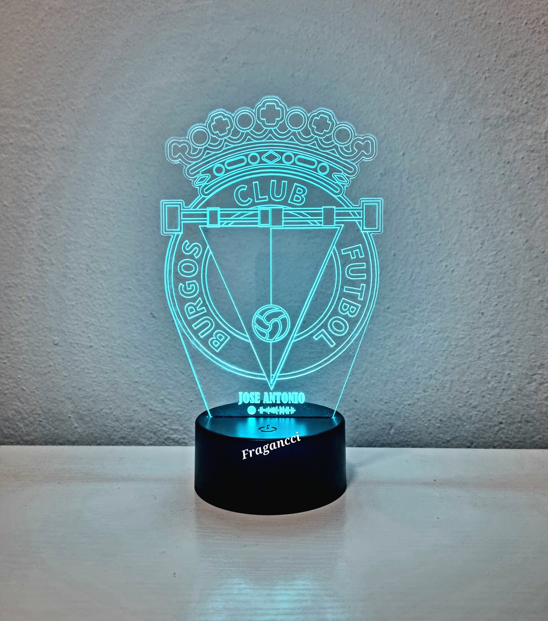 Lampara led 3d Escudo Futbol R Burgos personalizable, Lámpara led sobremesa - 4
