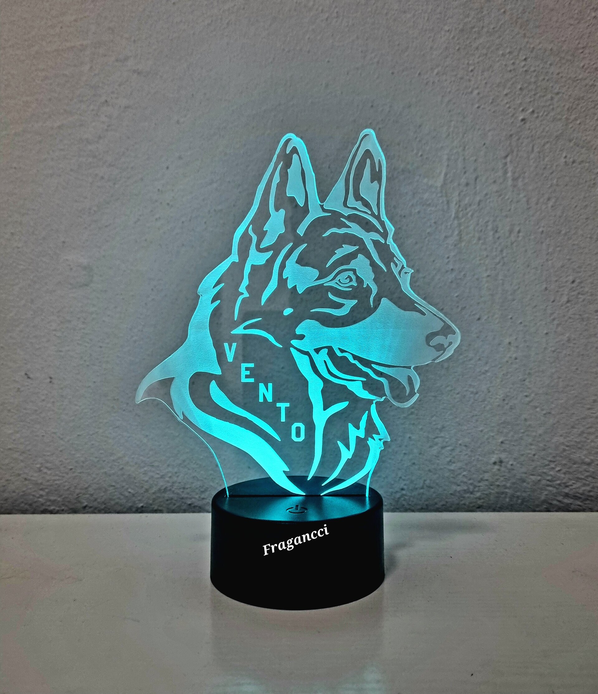 Lampara led 3d Animal Pastor Aleman personalizable, Lámpara led sobremesa - 4