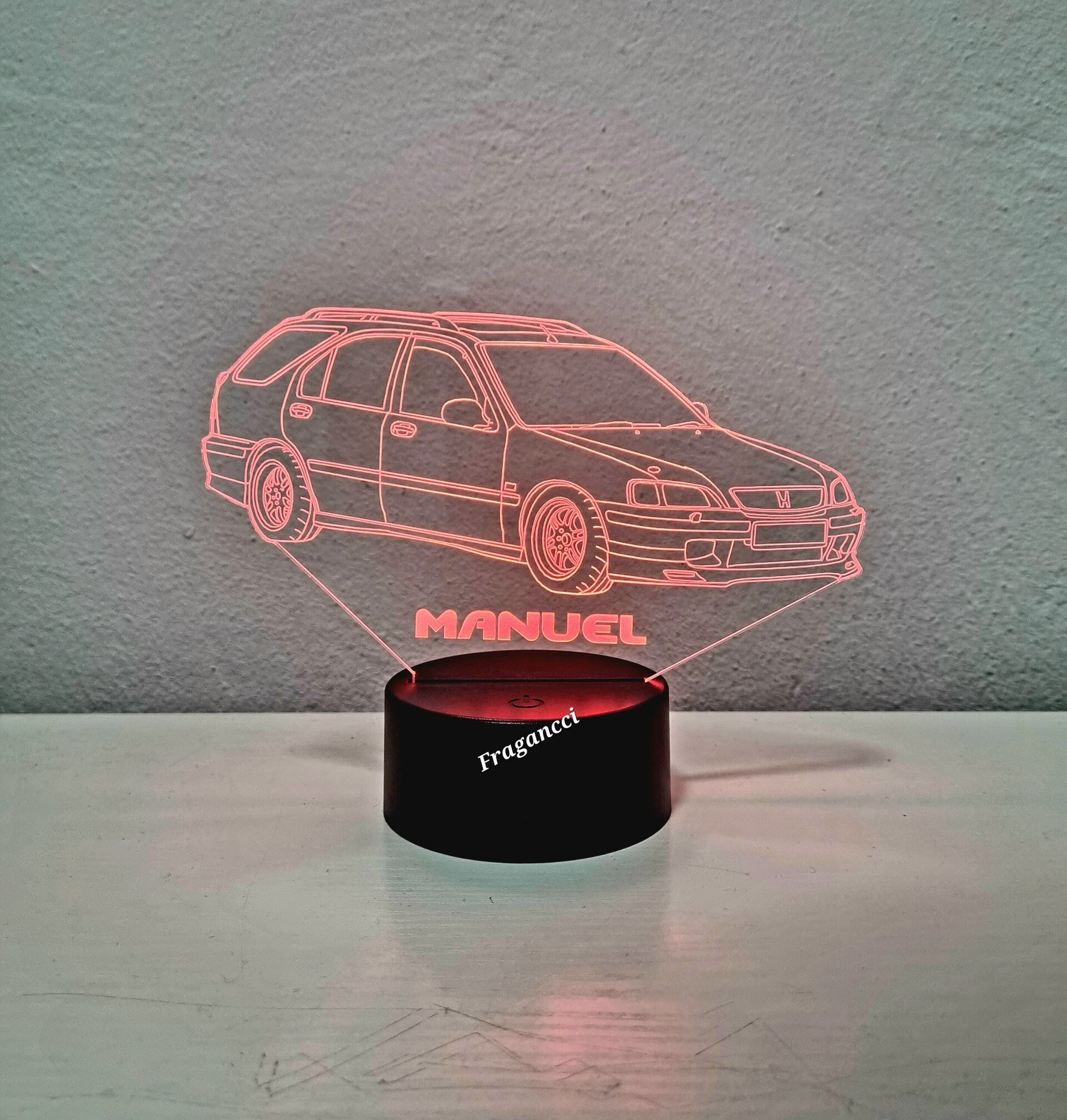 Lampara led 3d Hond a Civi c personalizable, Lámpara led sobremesa - 9