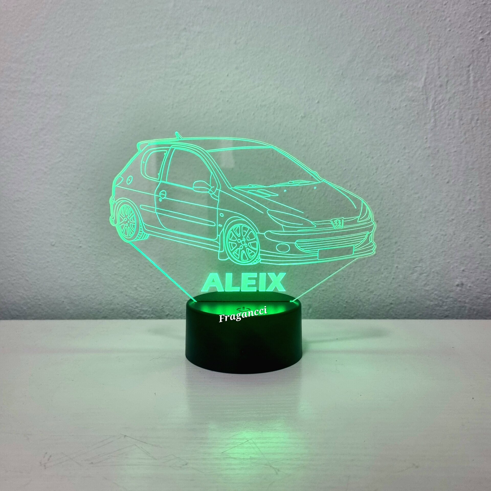Lampara led 3d Peuge ot 206 Año 2000 personalizable, Lámpara led sobremesa - 4