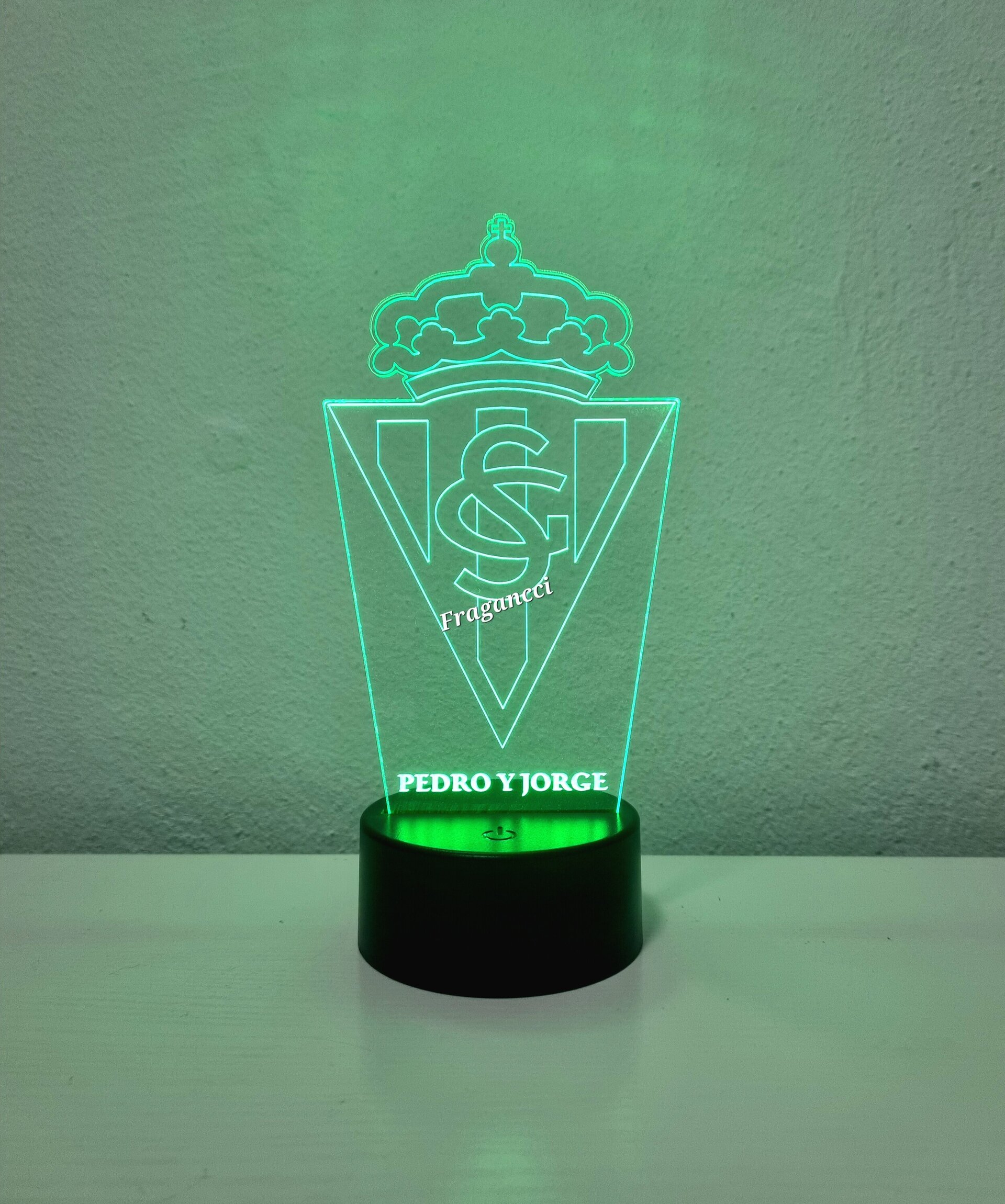 Lampara led 3d Escudo Futbol S de Gijon personalizable. - 8
