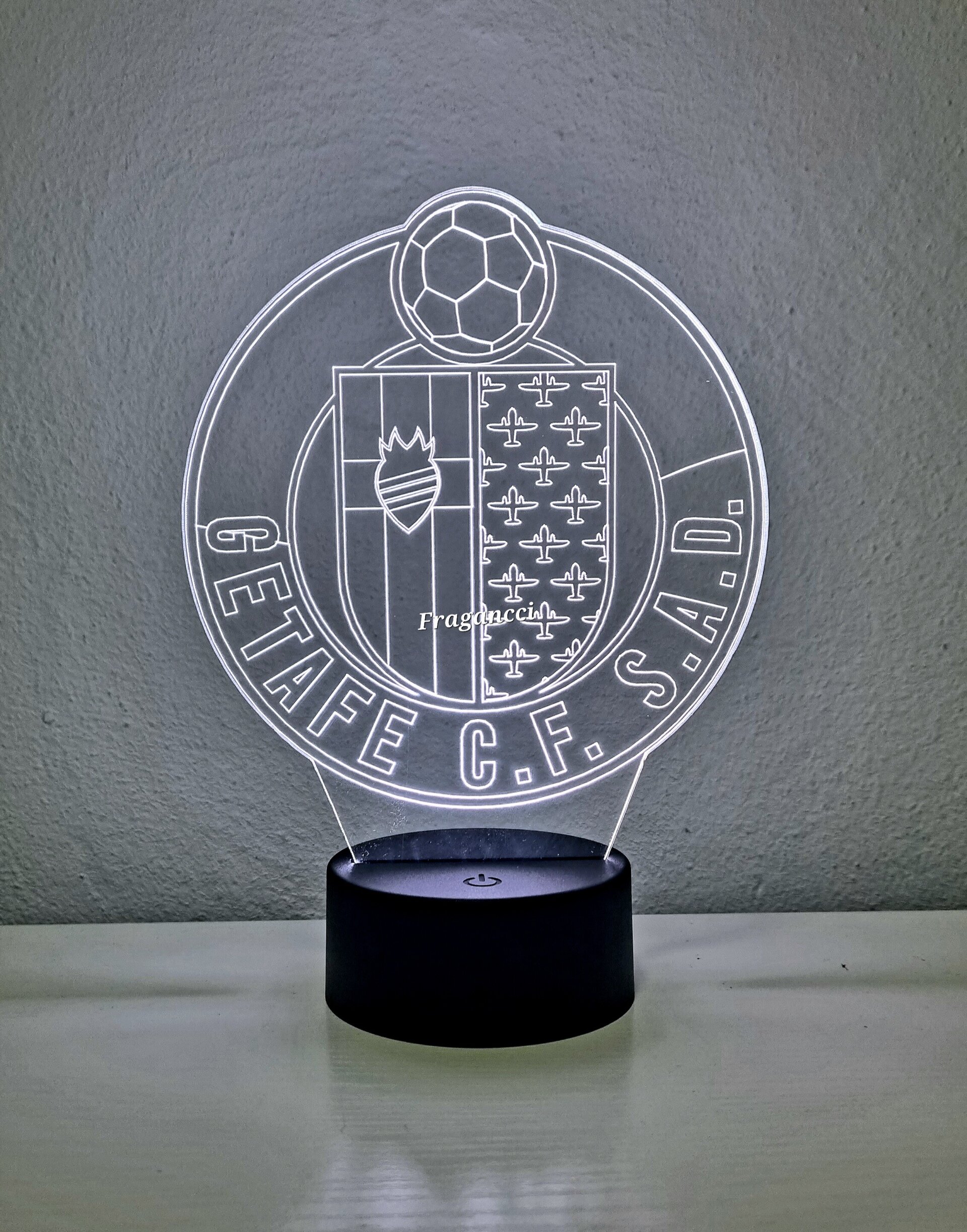 Lampara led 3d Escudo Futbol Getafe personalizable, Lámpara led sobremesa - 5