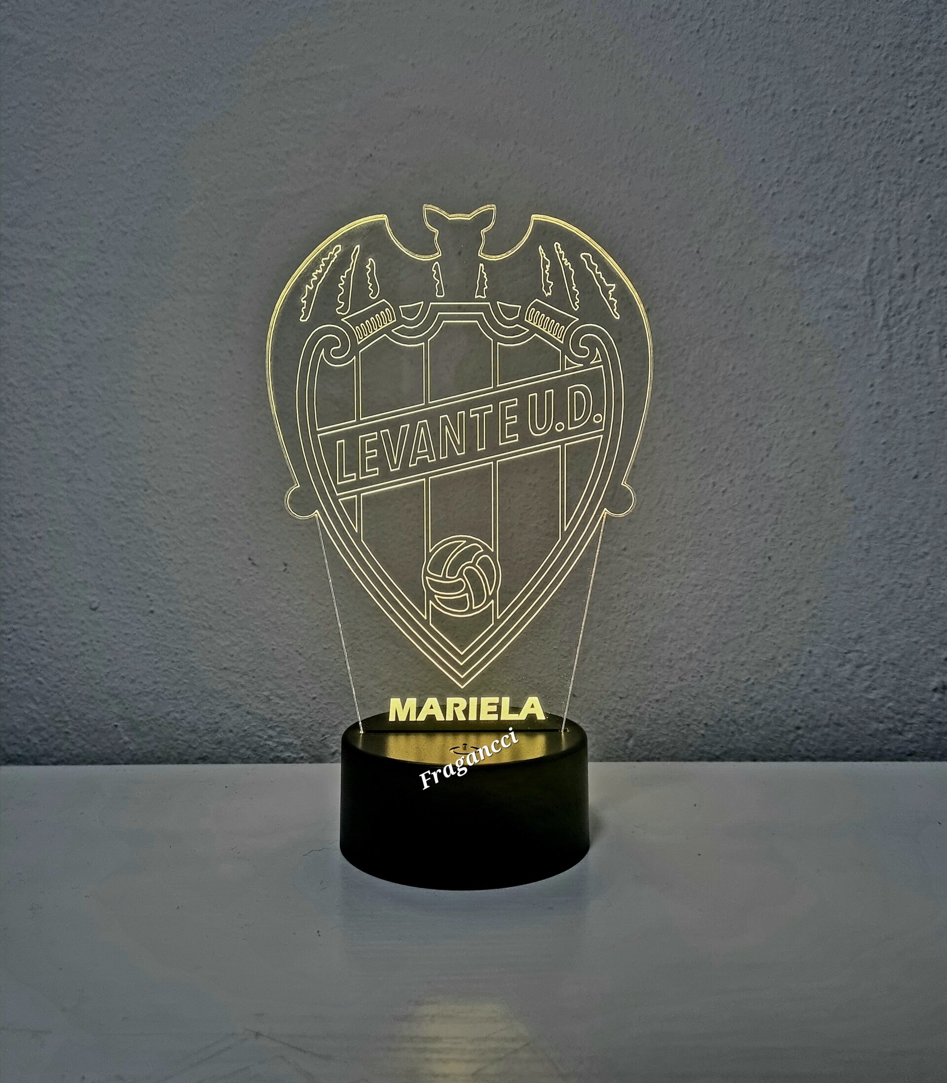 Lampara led 3d Escudo Futbol Levante personalizable, Lámpara led sobremesa - 3