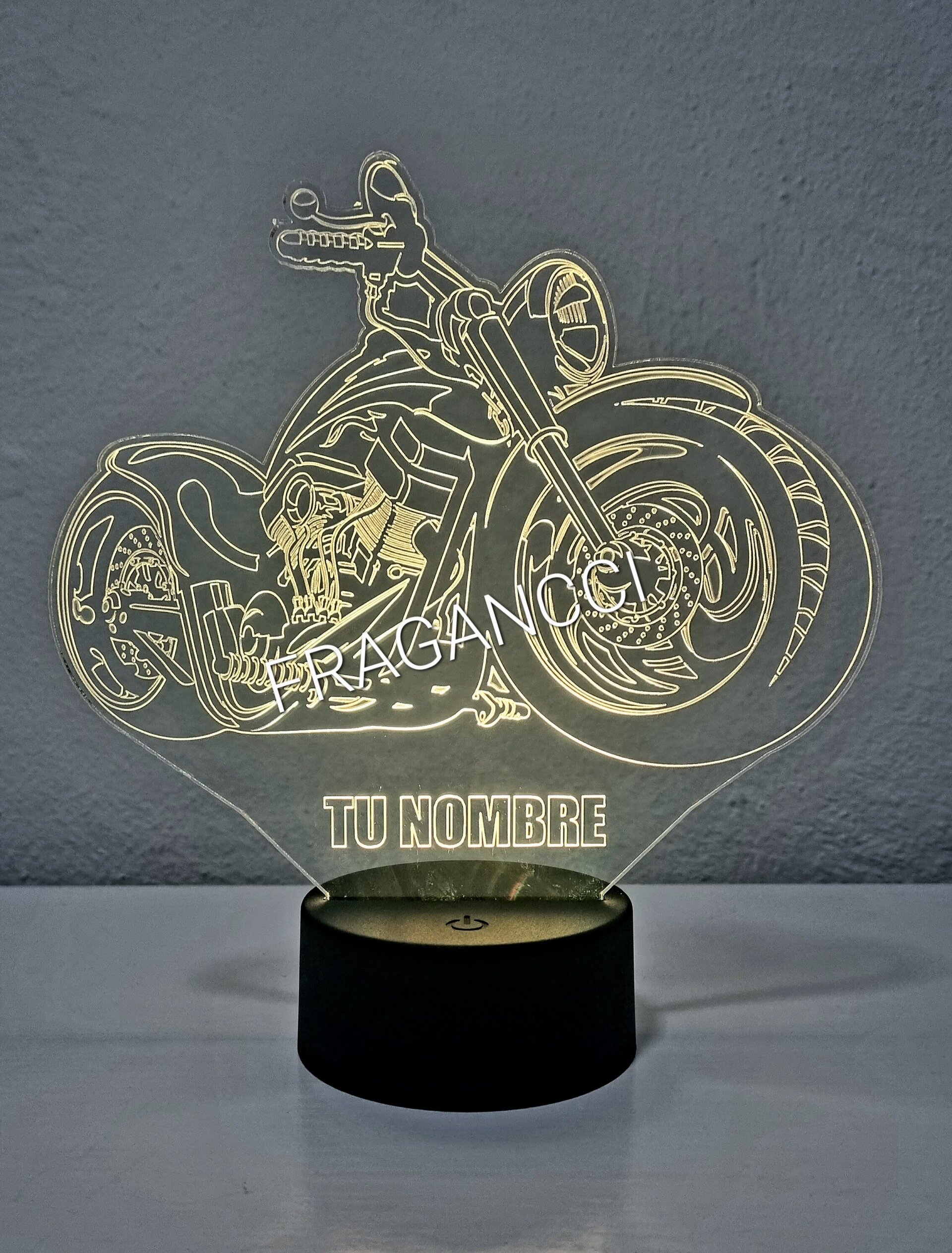 Lampara led 3d moto custom personalizable, Lámpara led sobremesa - 8