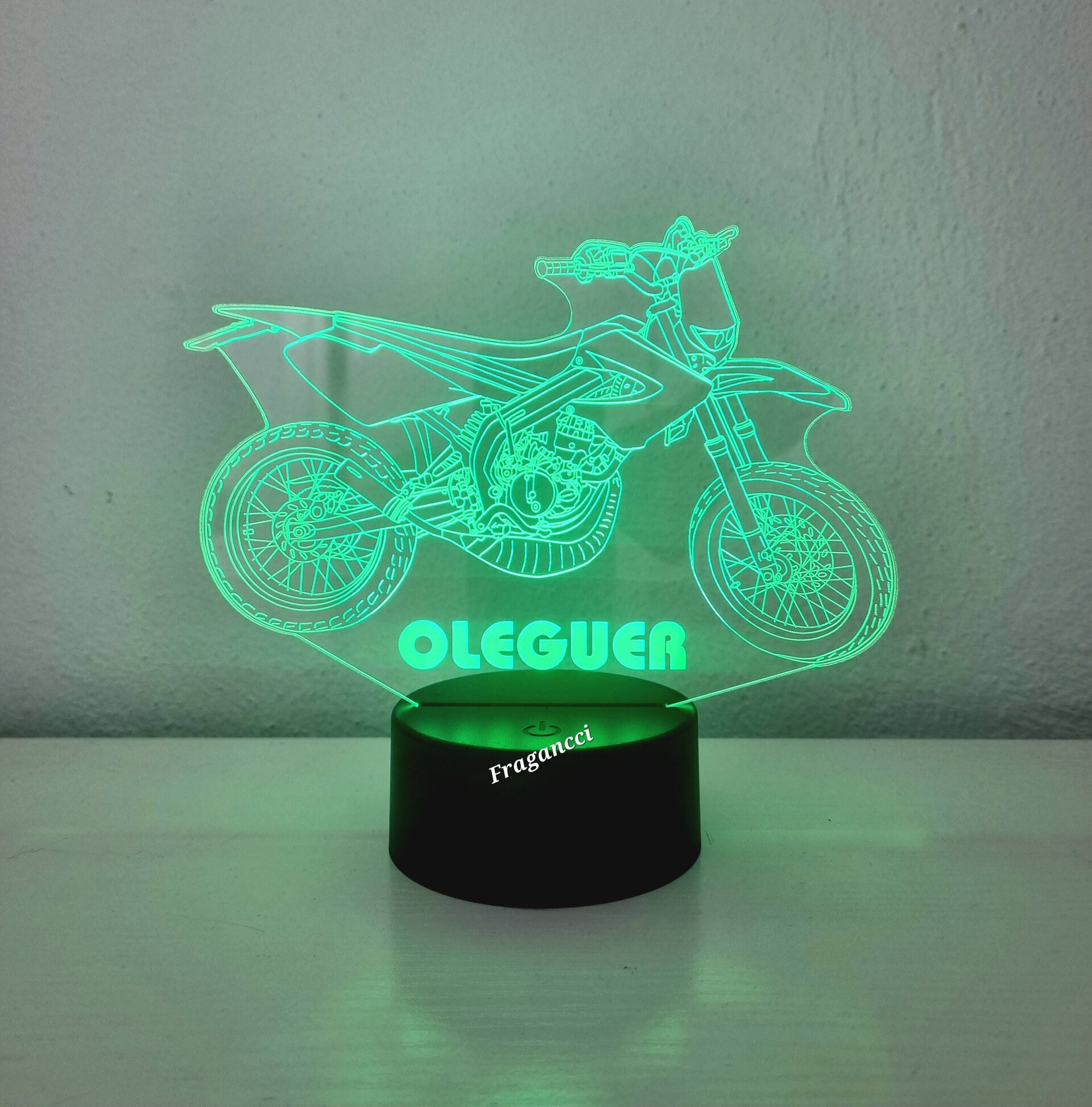 Lampara led 3d moto custom personalizable, Lámpara led sobremesa - 8