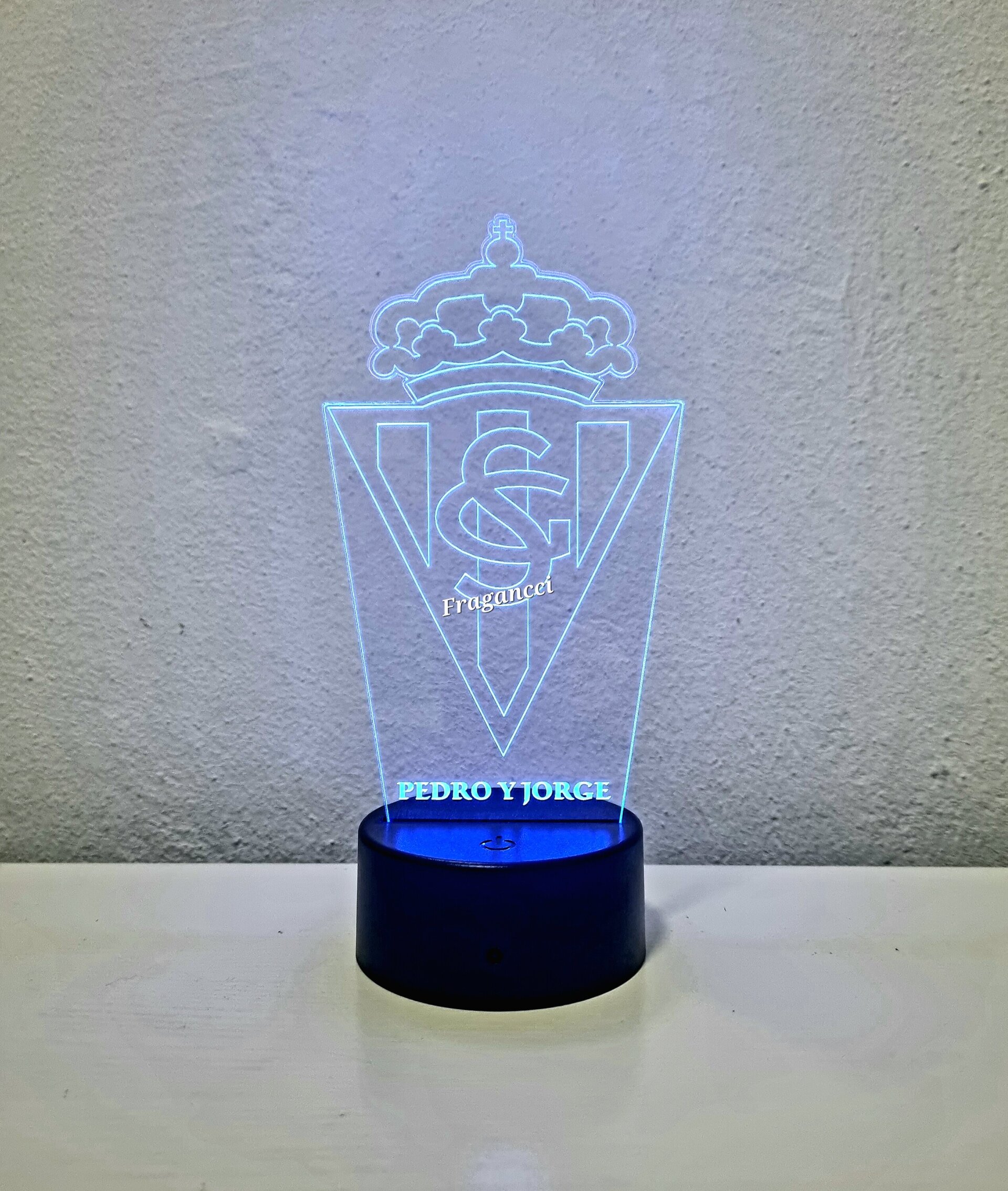 Lampara led 3d Escudo Futbol S de Gijon personalizable. - 7