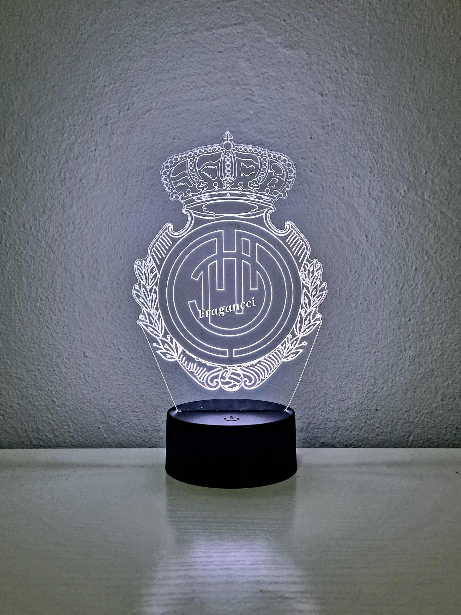 Lampara led 3d Escudo Futbol R Mallorca personalizable, Lámpara led sobremesa - 6