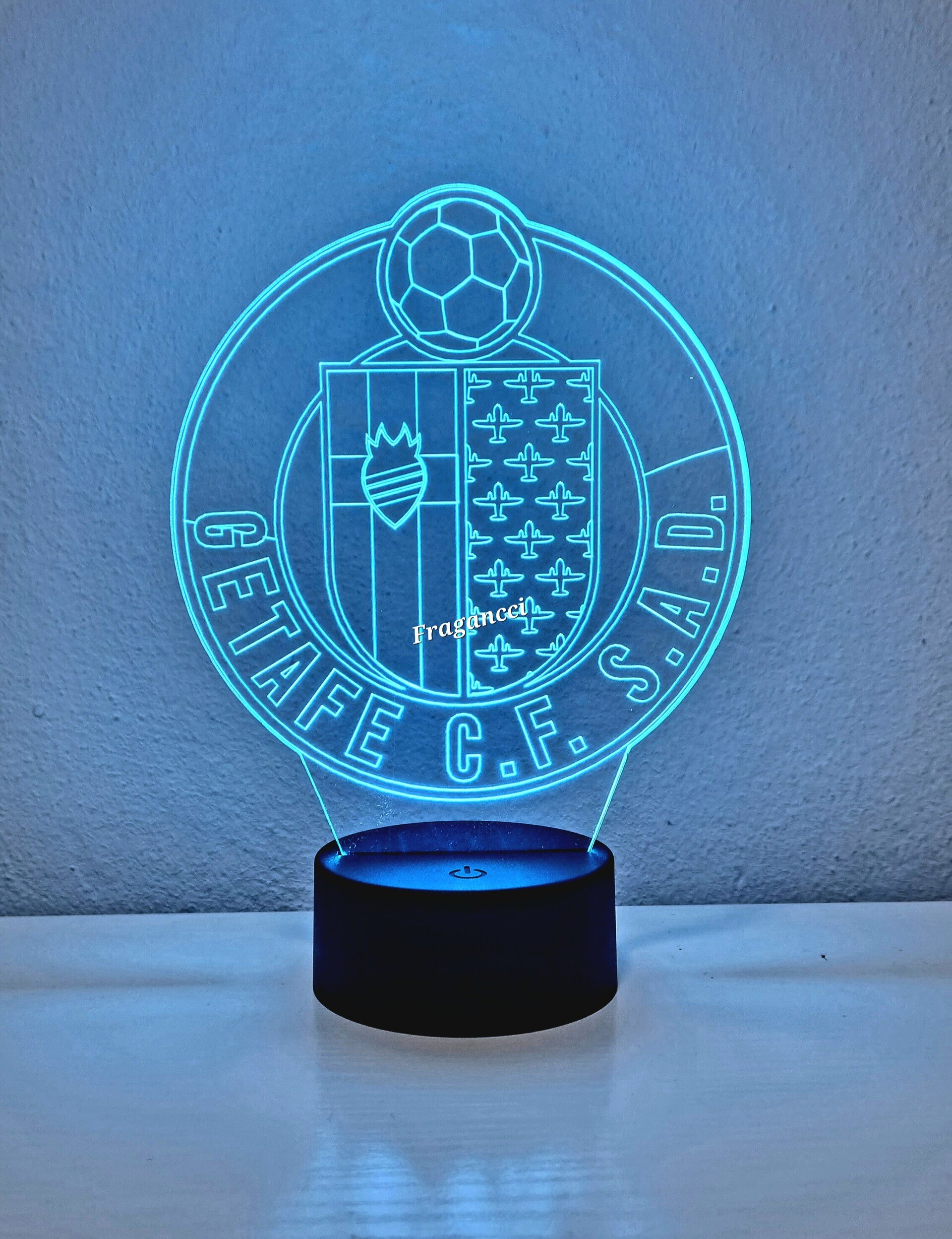 Lampara led 3d Escudo Futbol Getafe personalizable, Lámpara led sobremesa - 4
