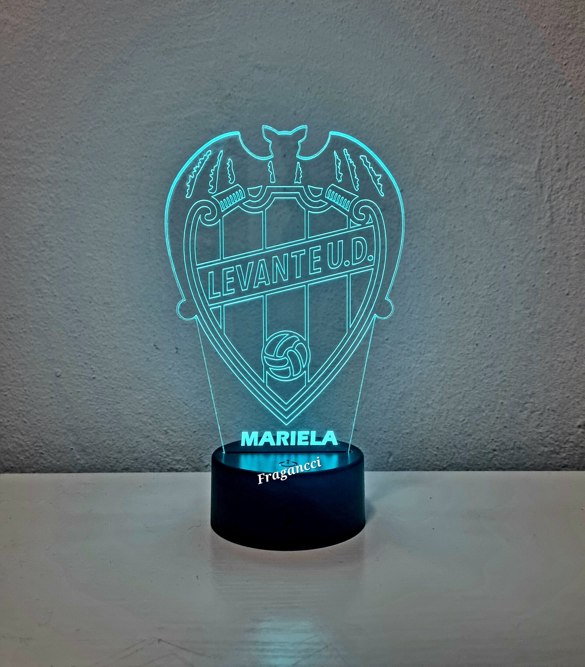 Lampara led 3d Escudo Futbol Levante personalizable, Lámpara led sobremesa - 4