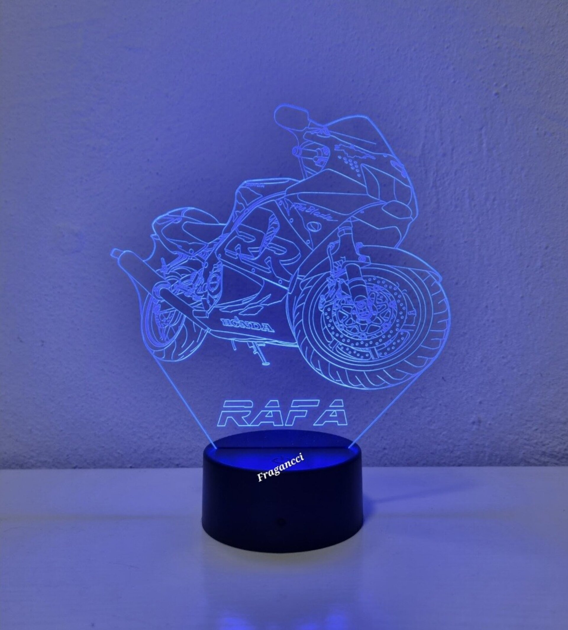 Lampara led 3d moto Hond a Cbr 919 RR 1999 personalizable, Lámpara led sobremesa - 9
