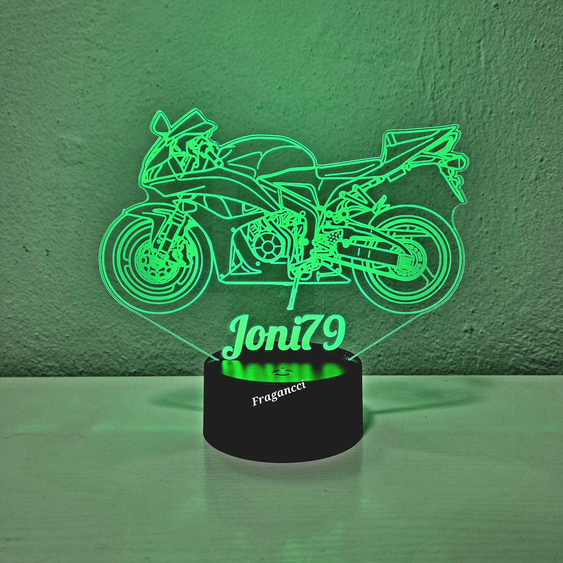 Lampara led 3d moto Hond a Cbr 600 RR 2008 personalizable, Lámpara led sobremesa - 7