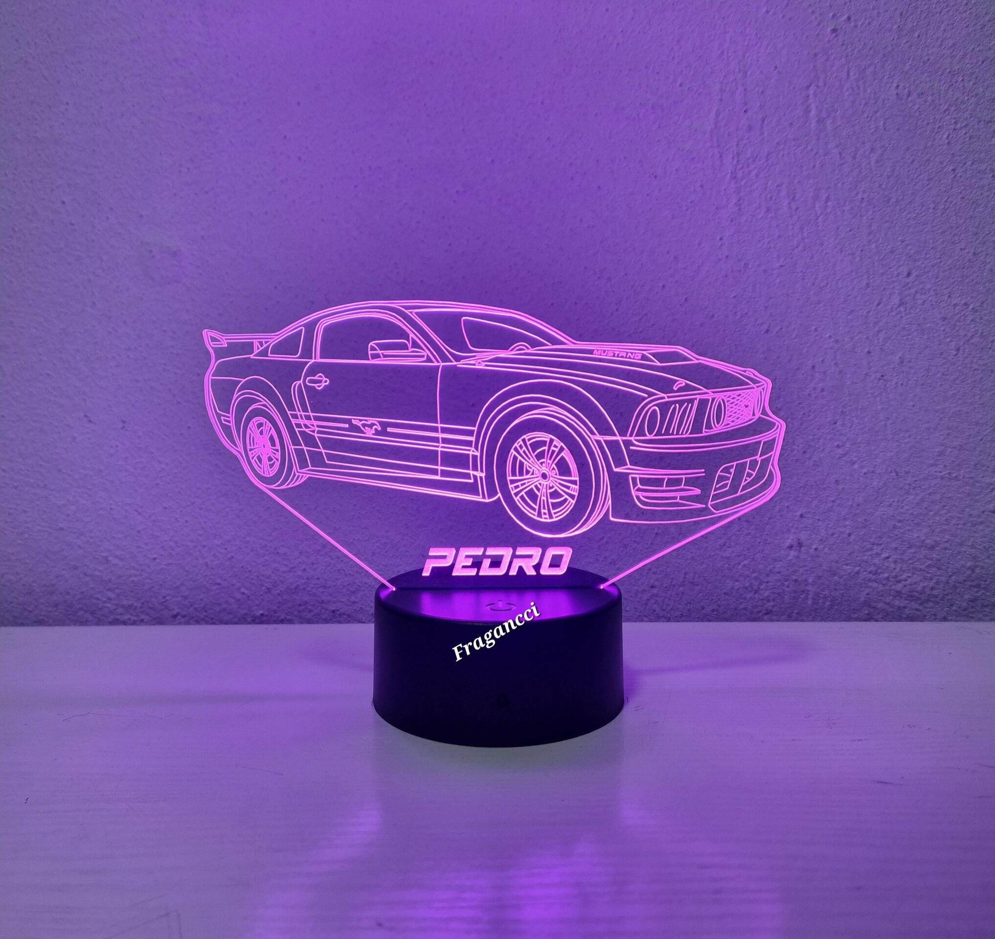 Lampara led 3d Coche For d Mustan g V personalizable, Lámpara led sobremesa - 6