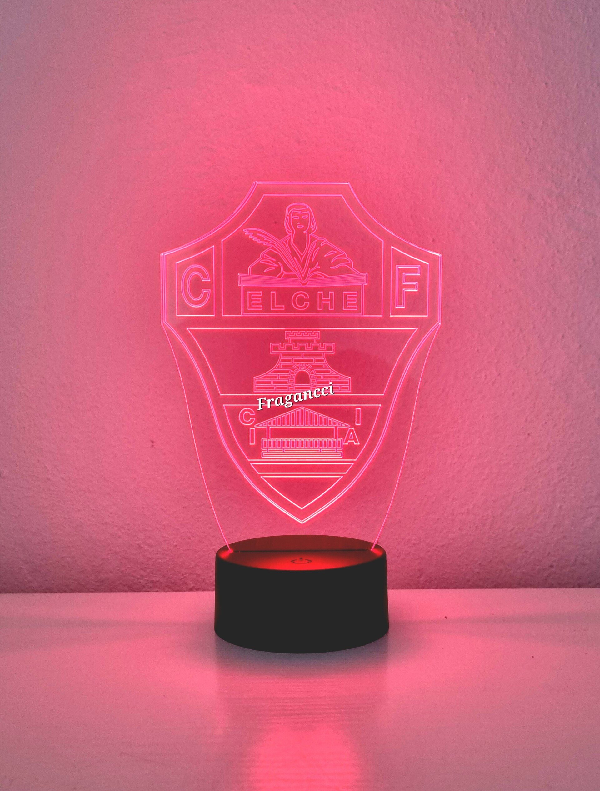 Lampara led 3d Escudo Futbol Elche personalizable, Lámpara led sobremesa - 9