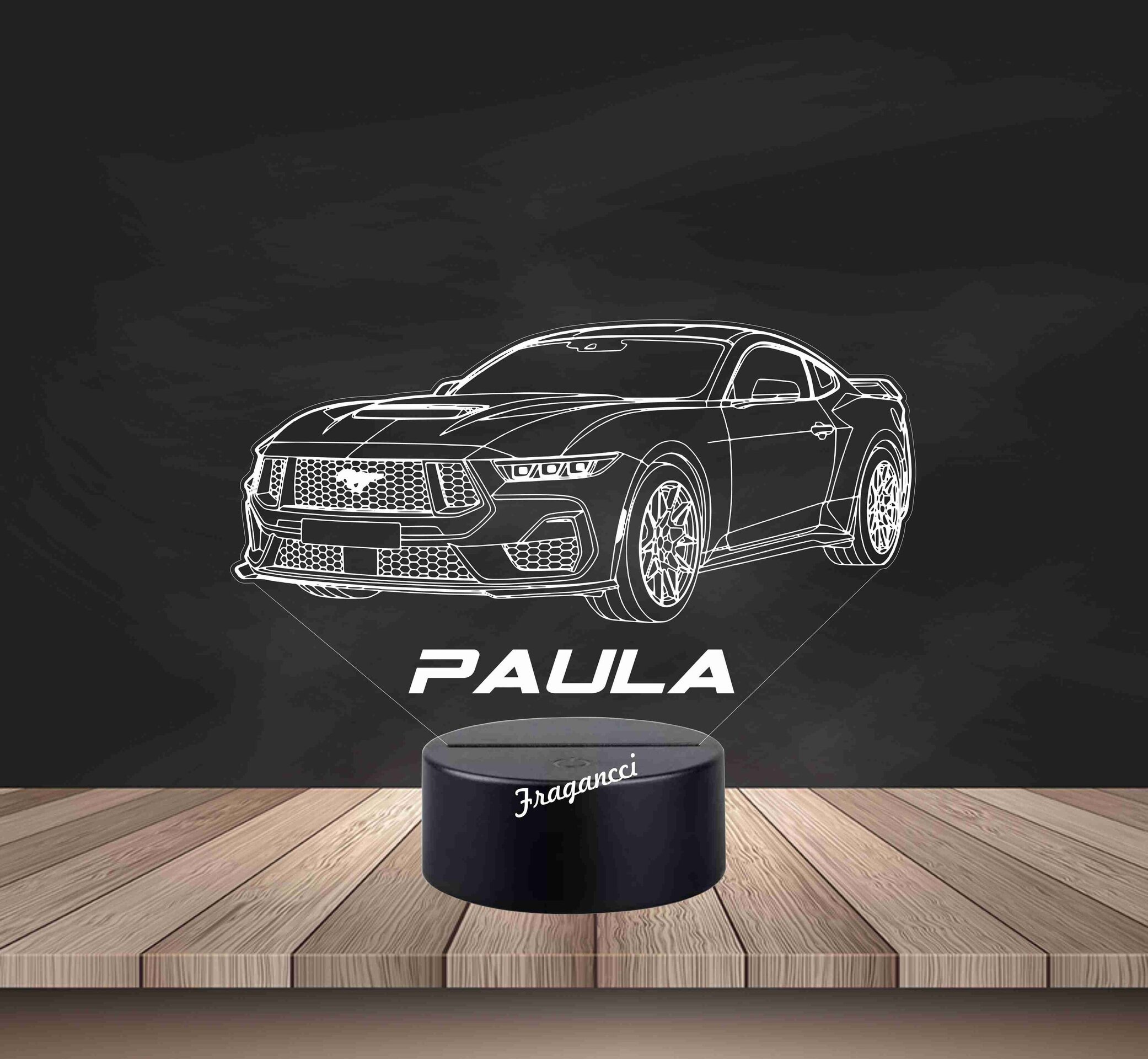 Lampara led 3d Mustan g GT 2024 personalizable, Lámpara led sobremesa - 2