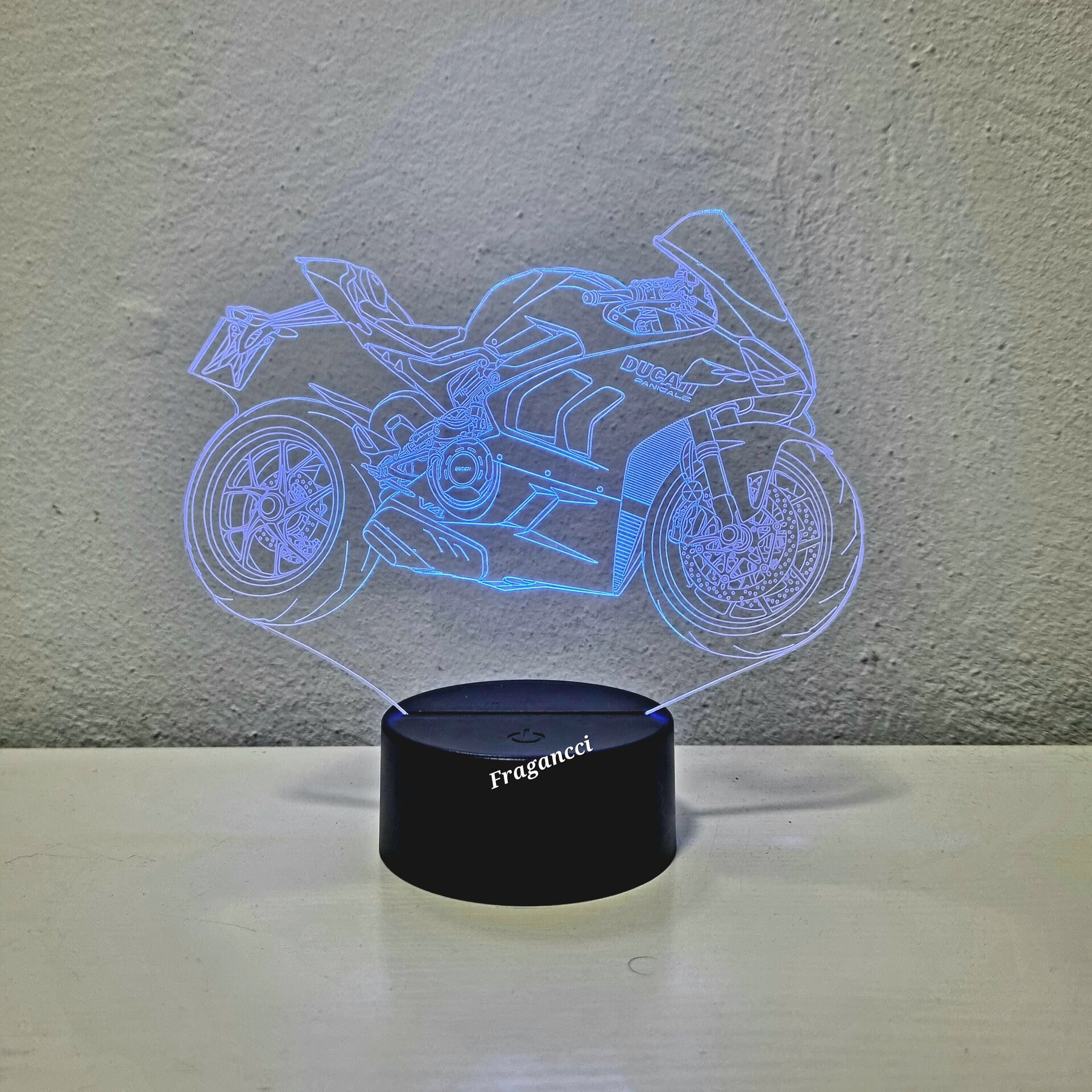 Lampara led 3d moto Ducat i panigale v4s personalizable, Lámpara led sobremesa - 6