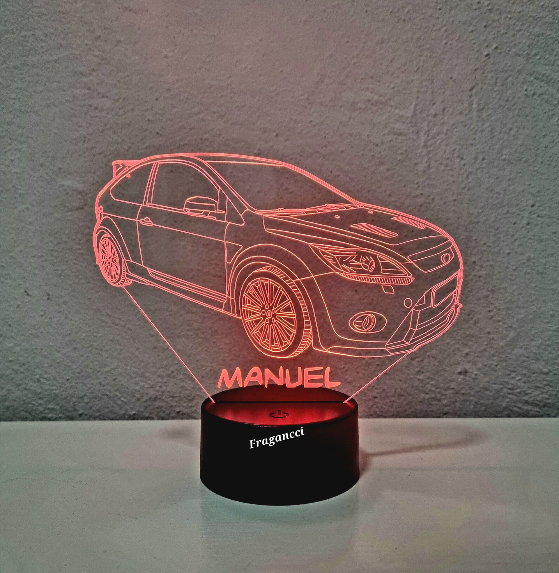 Lampara led 3d For d Focu s RS personalizable, Lámpara led sobremesa - 9