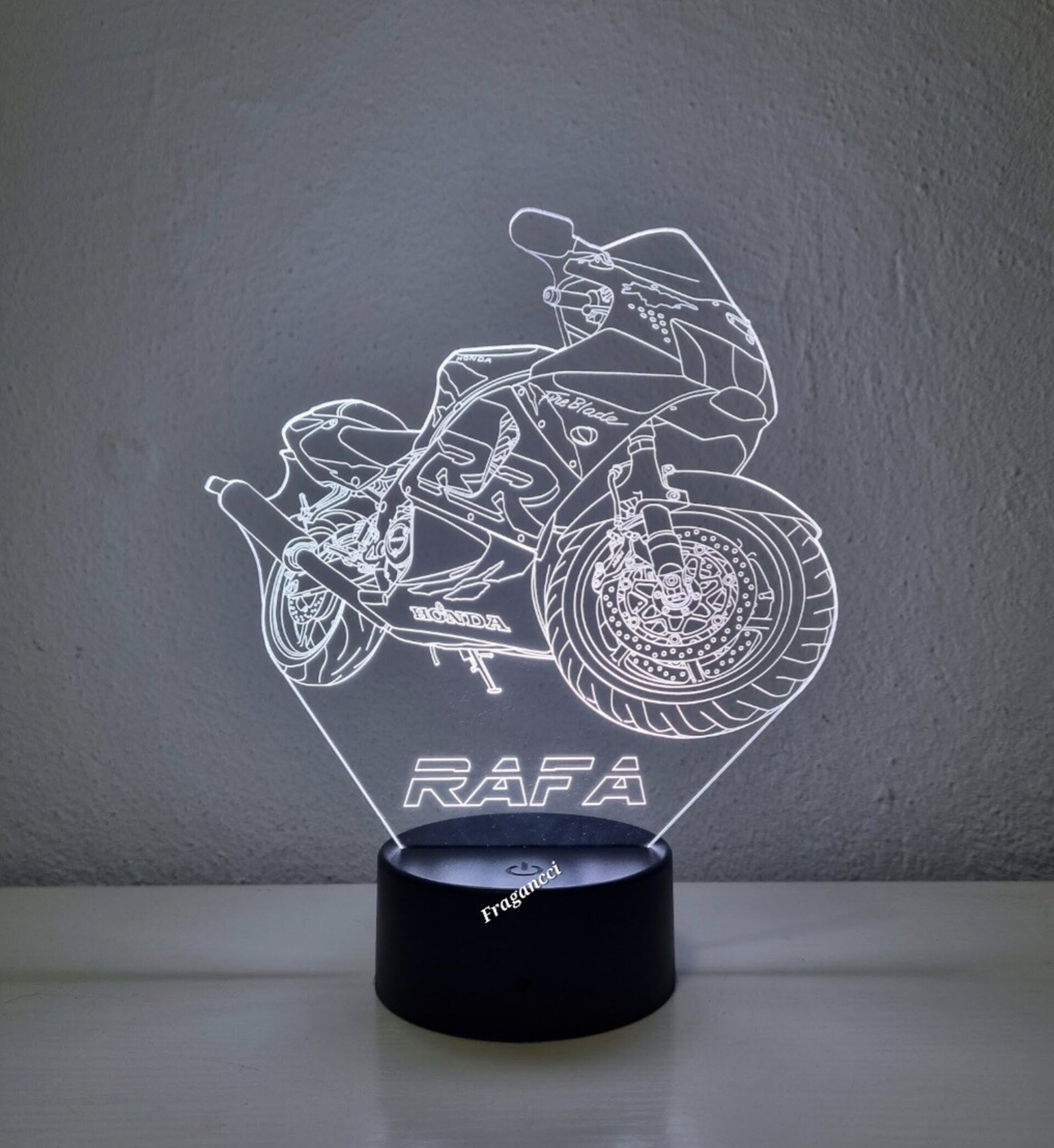 Lampara led 3d moto Hond a Cbr 919 RR 1999 personalizable, Lámpara led sobremesa - 8