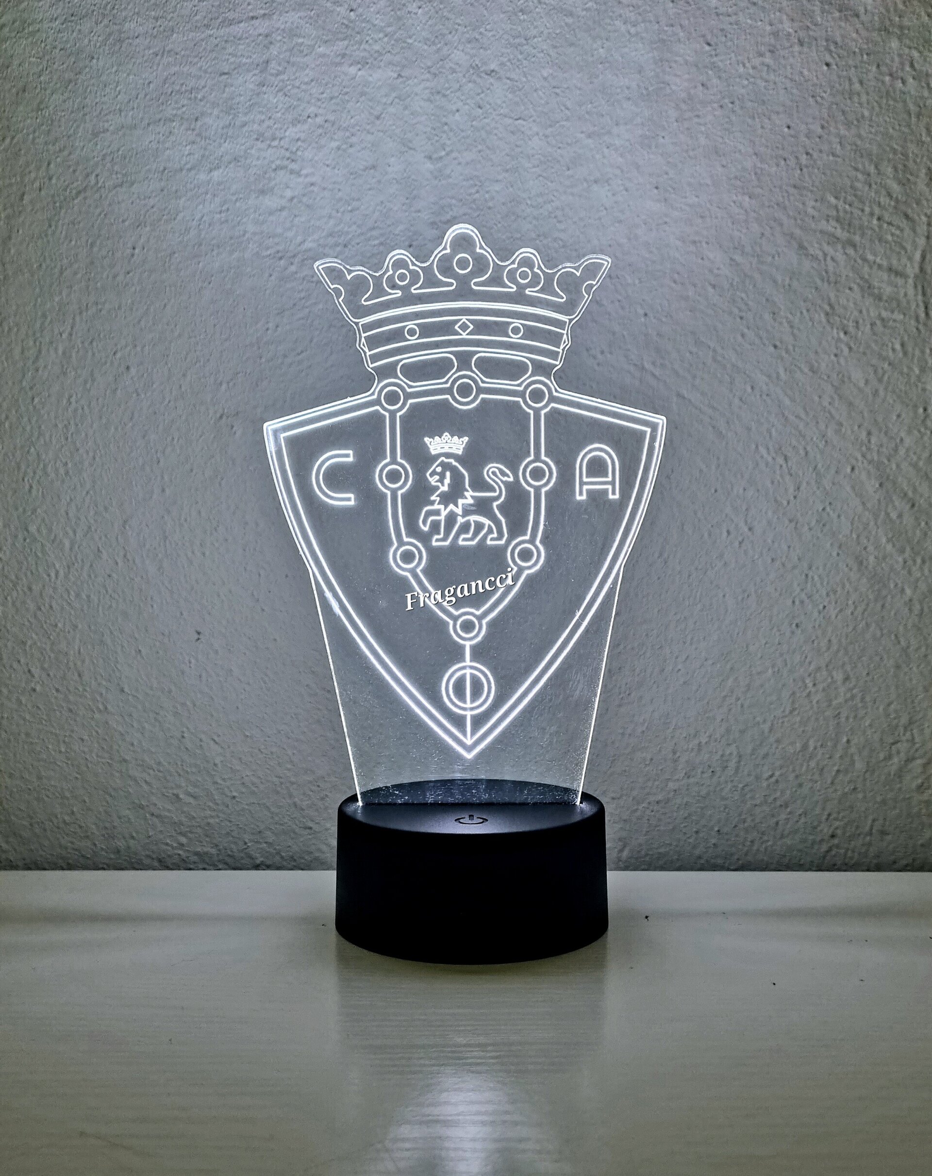 Lampara led 3d Escudo Futbol Osasuna personalizable, Lámpara led sobremesa - 5