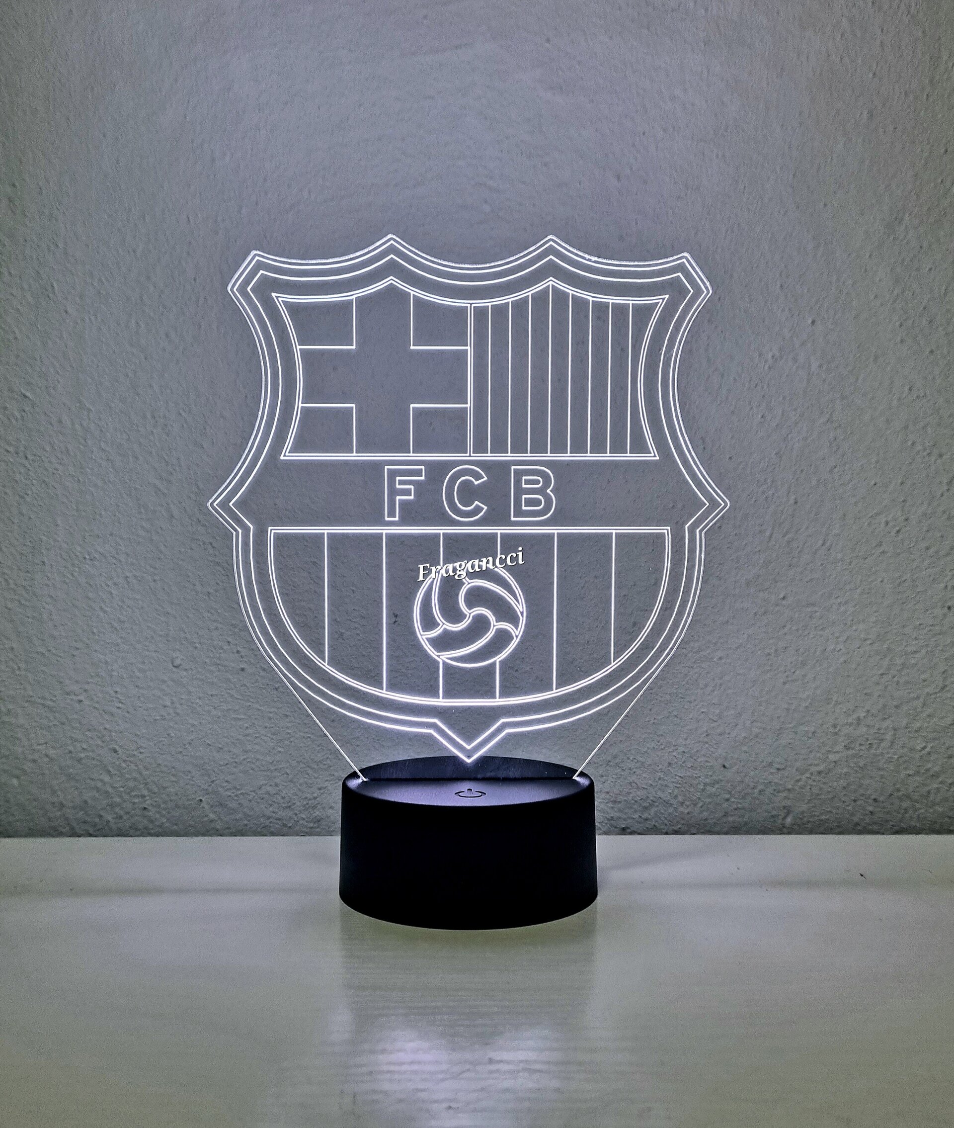 Lampara led 3d Escudo Futbol Barcelona personalizable, Lámpara led sobremesa - 3
