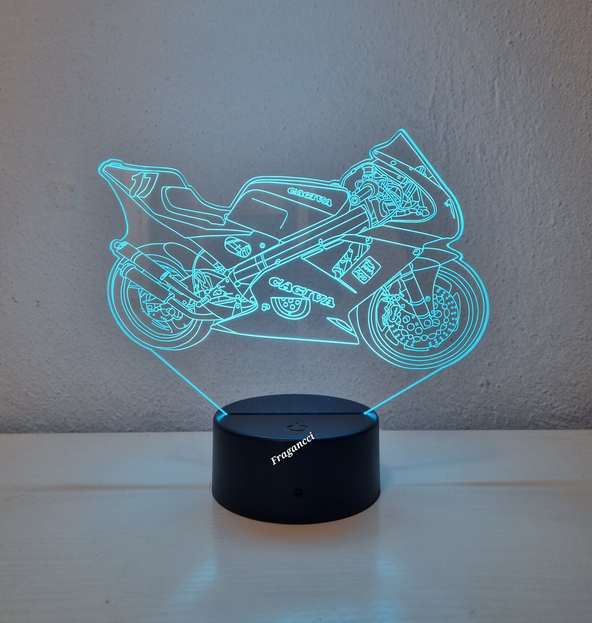 Lampara led 3d Cagiva Competicion personalizable, Lámpara led sobremesa - 4