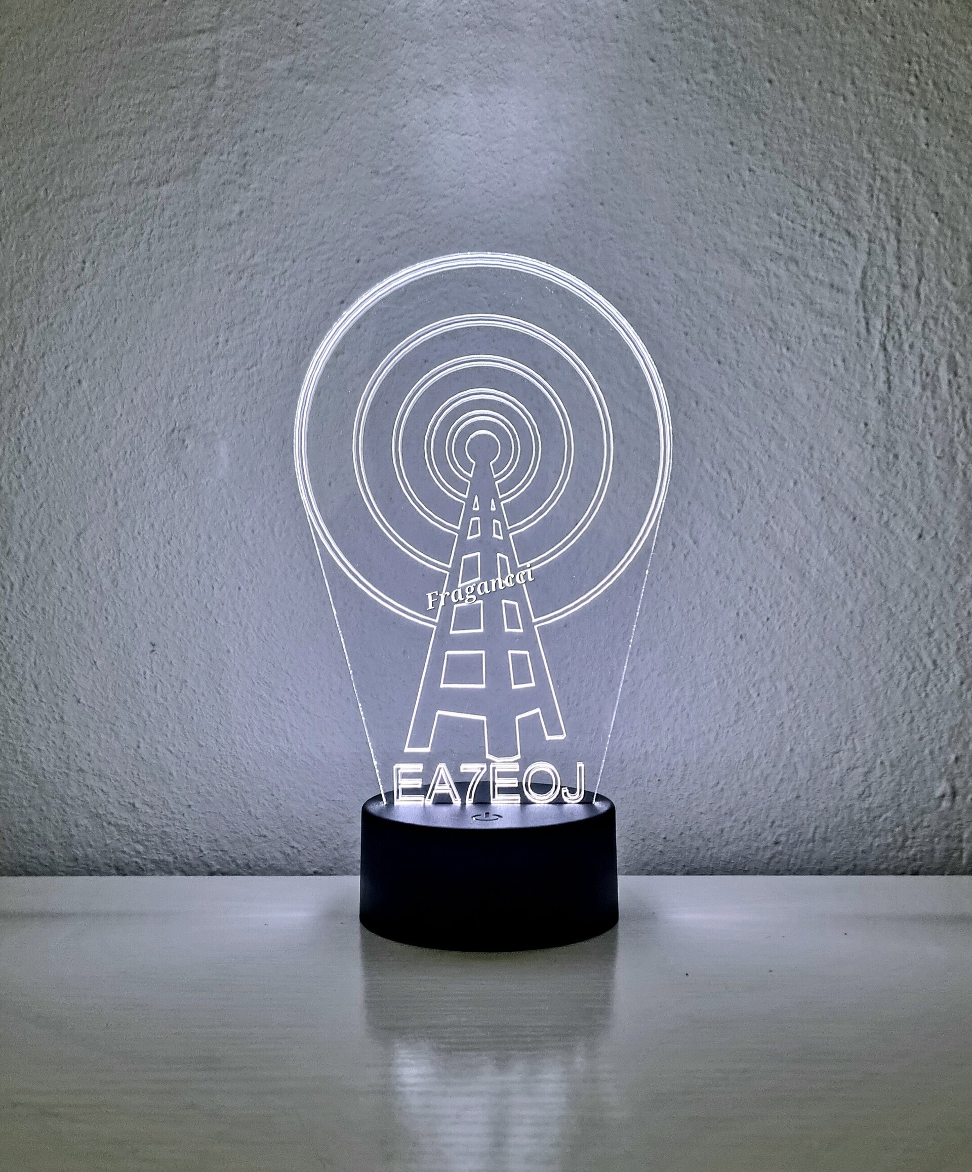 Lampara led 3d indicativo radioaficionados personalizable, Lámpara sobremesa - 4