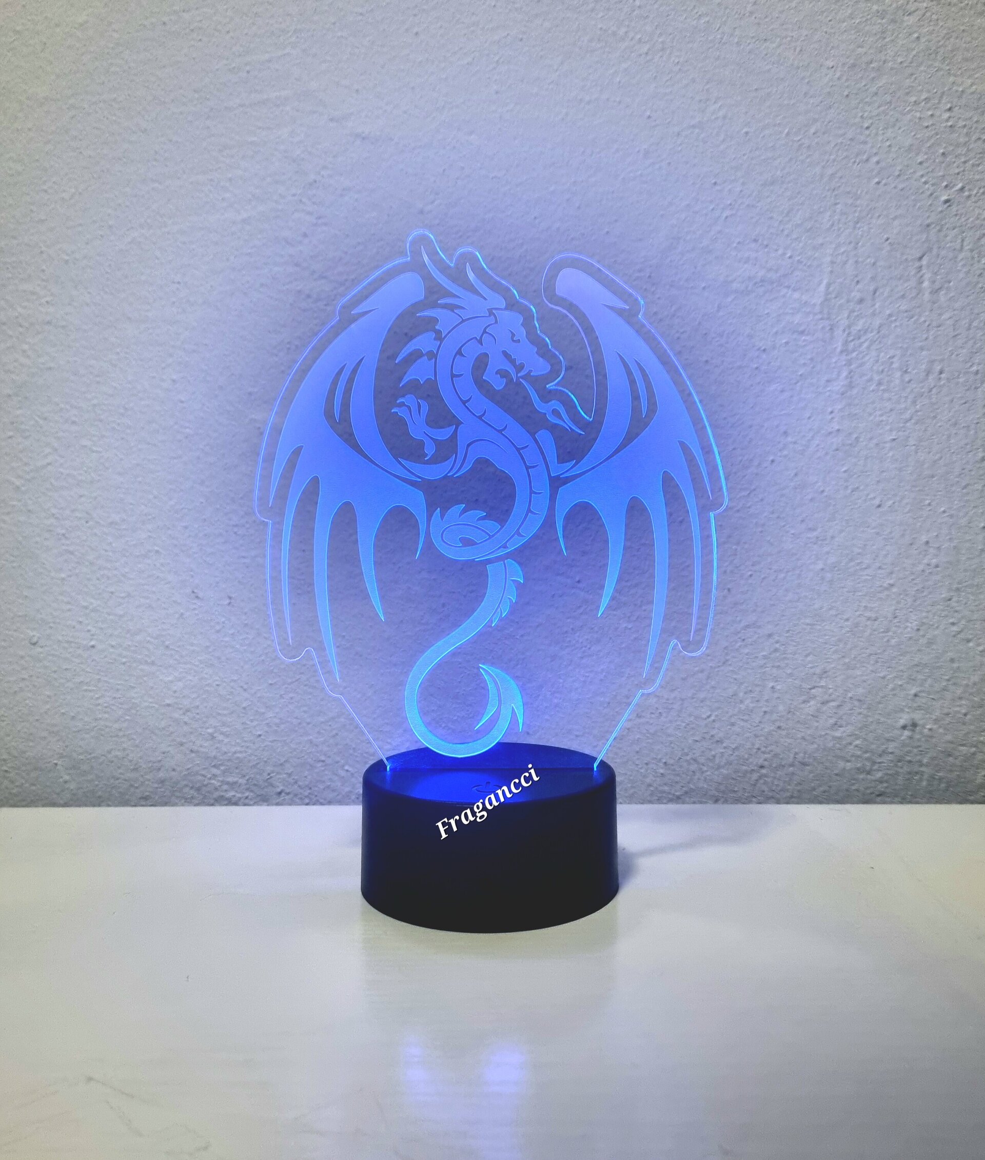 Lampara led 3d Animal Dragón personalizable, Lámpara led sobremesa - 7