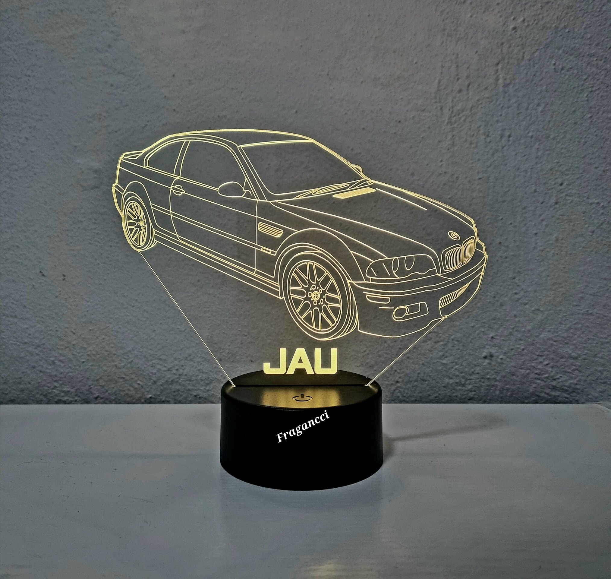 Lampara led 3d Bm w E46 Coupé personalizable, Lámpara led sobremesa - 3