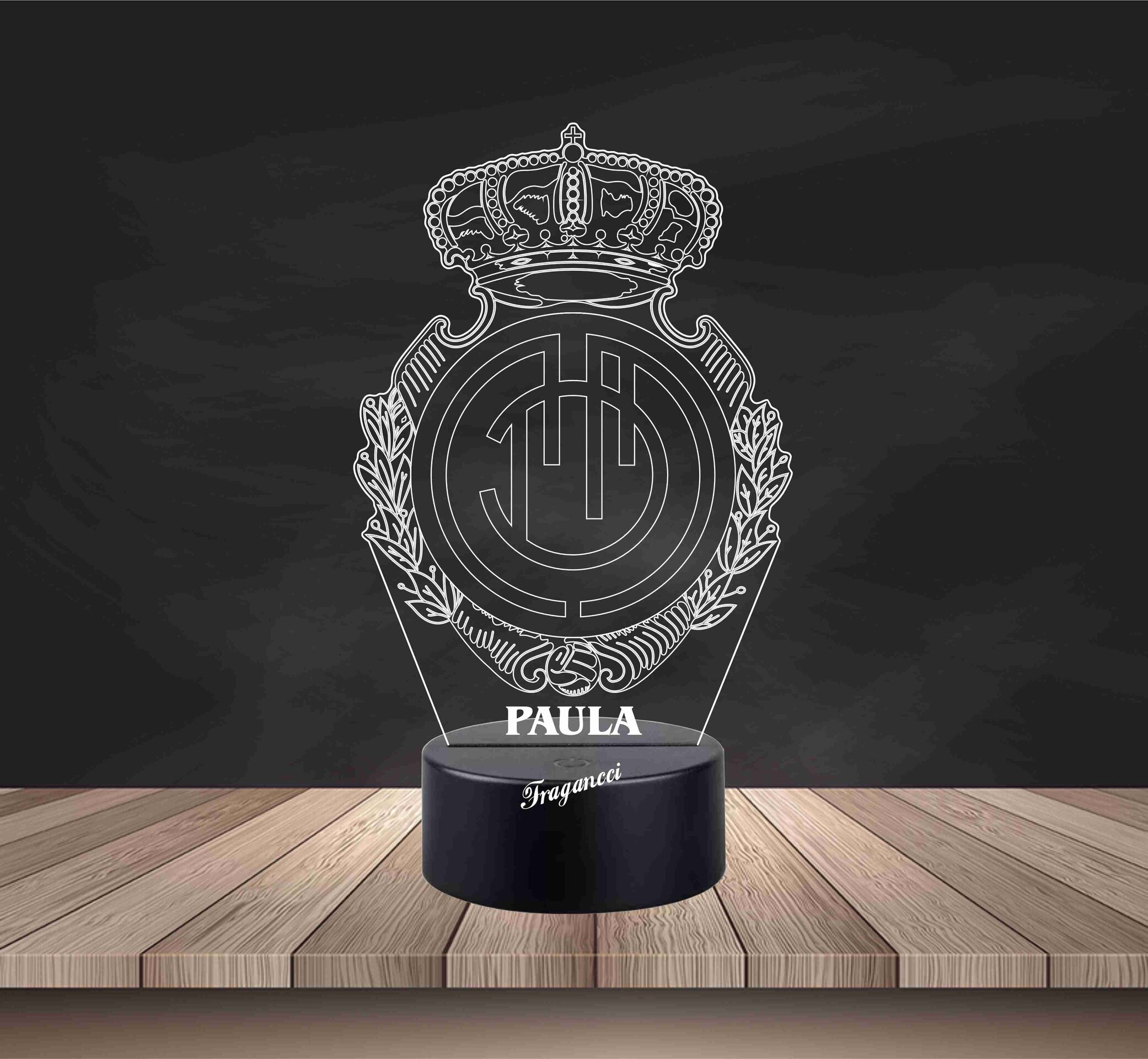 Lampara led 3d Escudo Futbol R Mallorca personalizable, Lámpara led sobremesa - 2