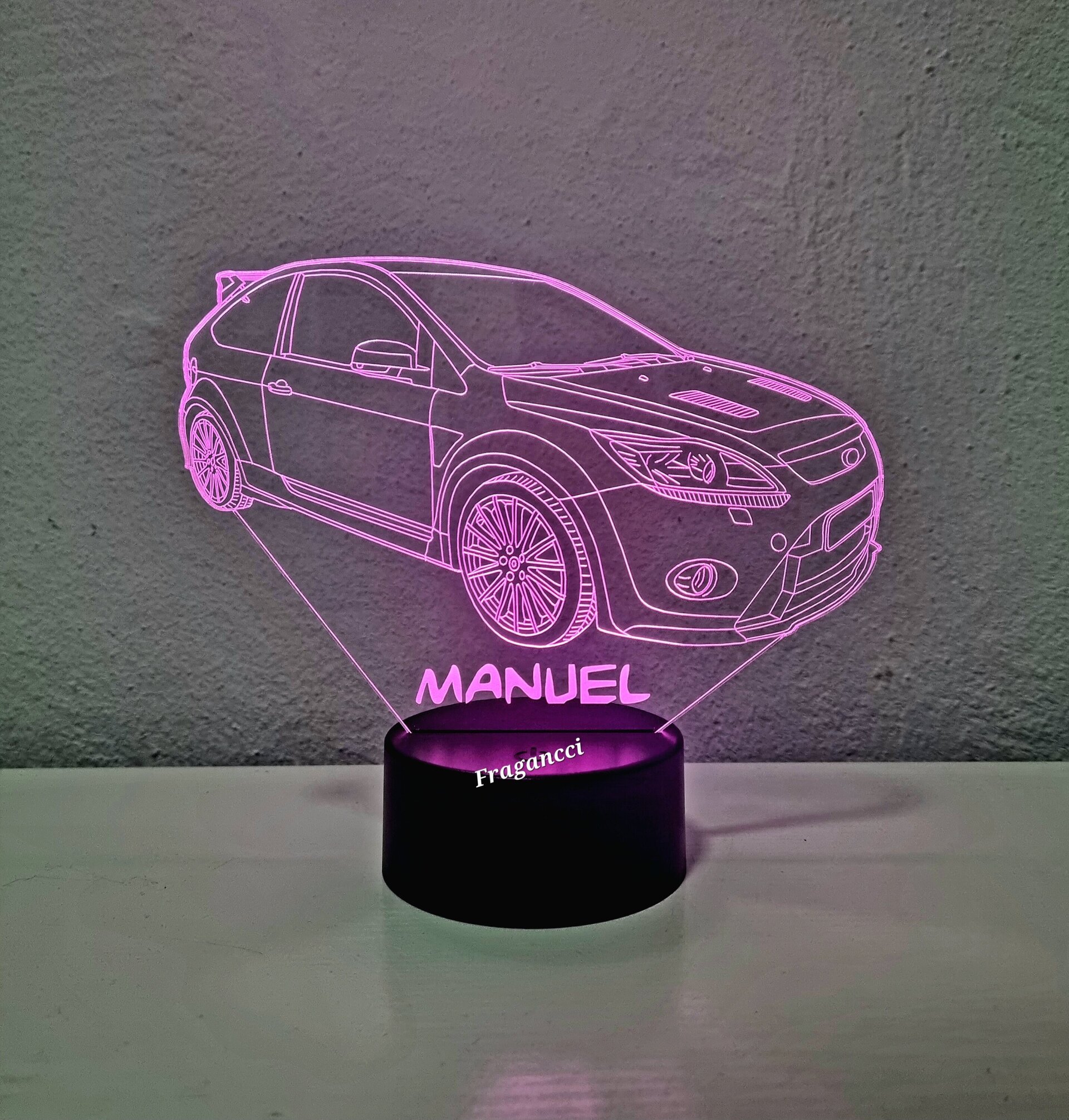 Lampara led 3d For d Focu s RS personalizable, Lámpara led sobremesa - 6