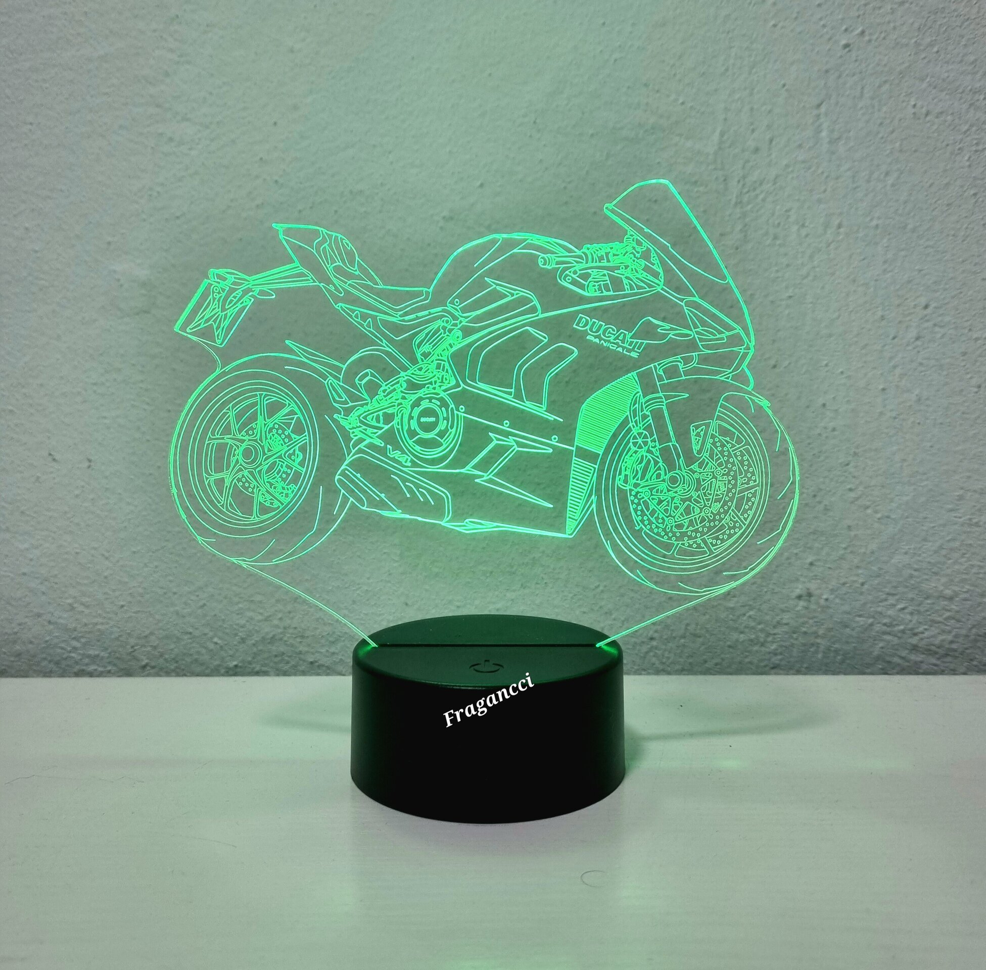 Lampara led 3d moto Ducat i panigale v4s personalizable, Lámpara led sobremesa - 5