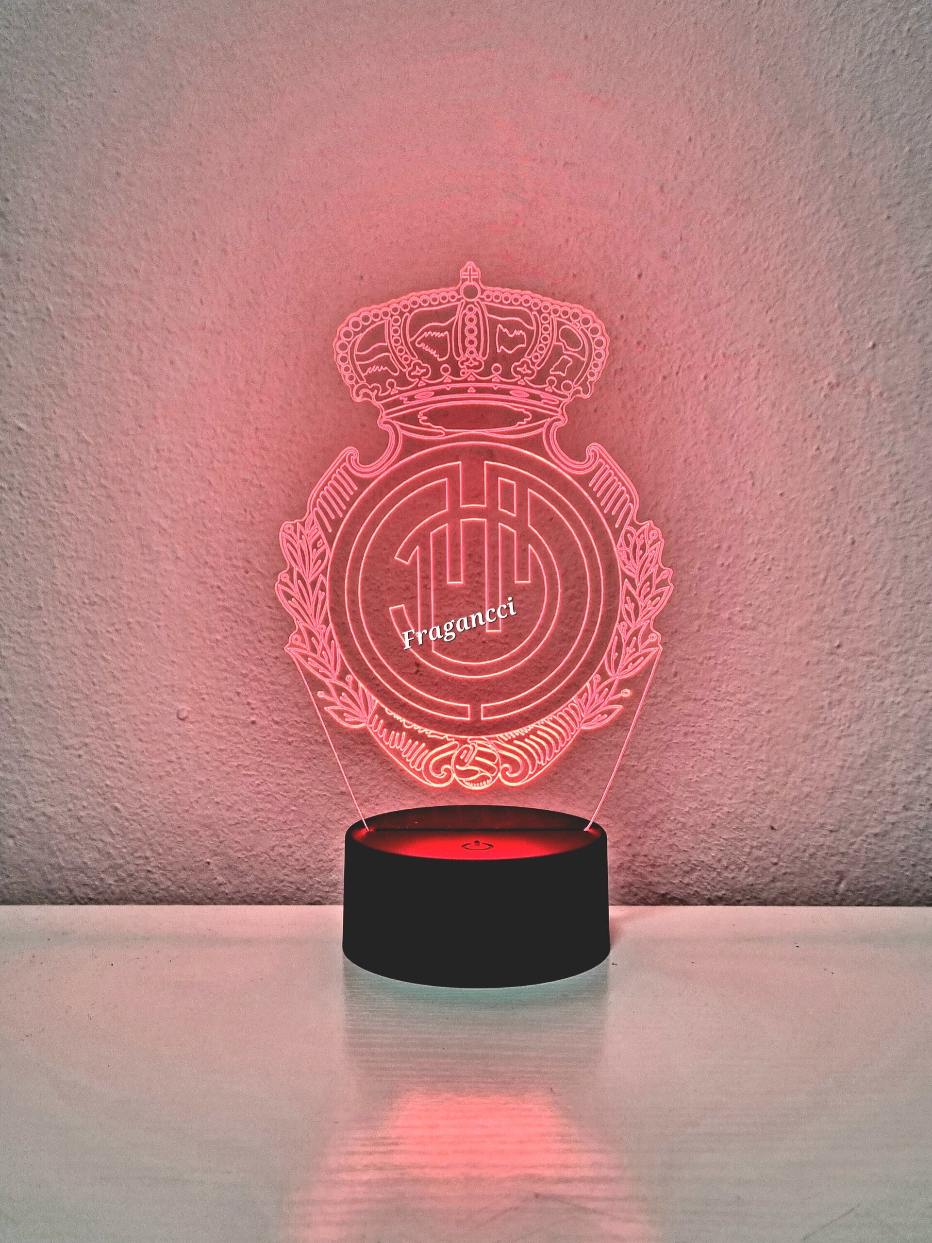 Lampara led 3d Escudo Futbol R Mallorca personalizable, Lámpara led sobremesa - 5