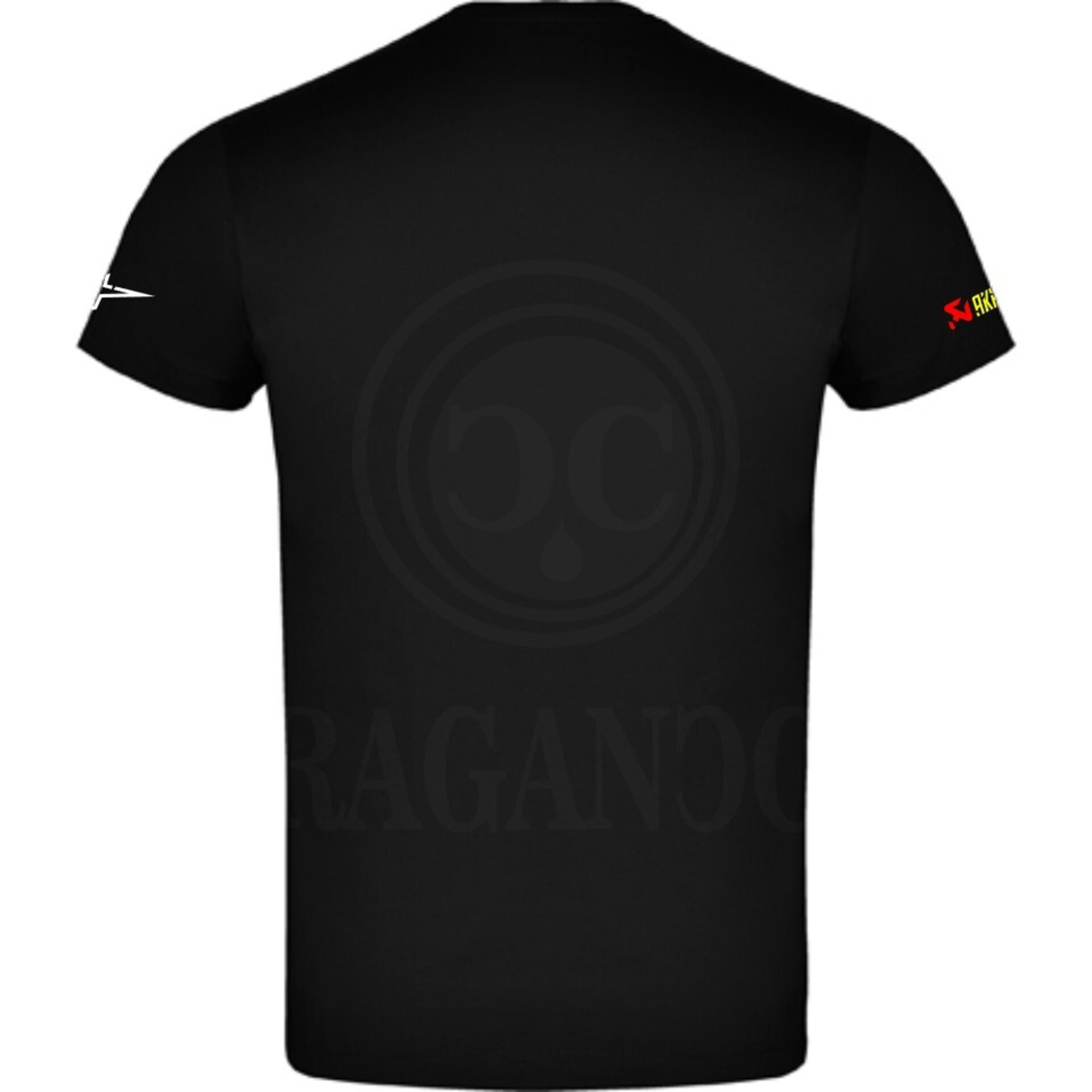 Camiseta negra de algodón para mujer y hombre con logos del mundo motor. Mod. SK - 2