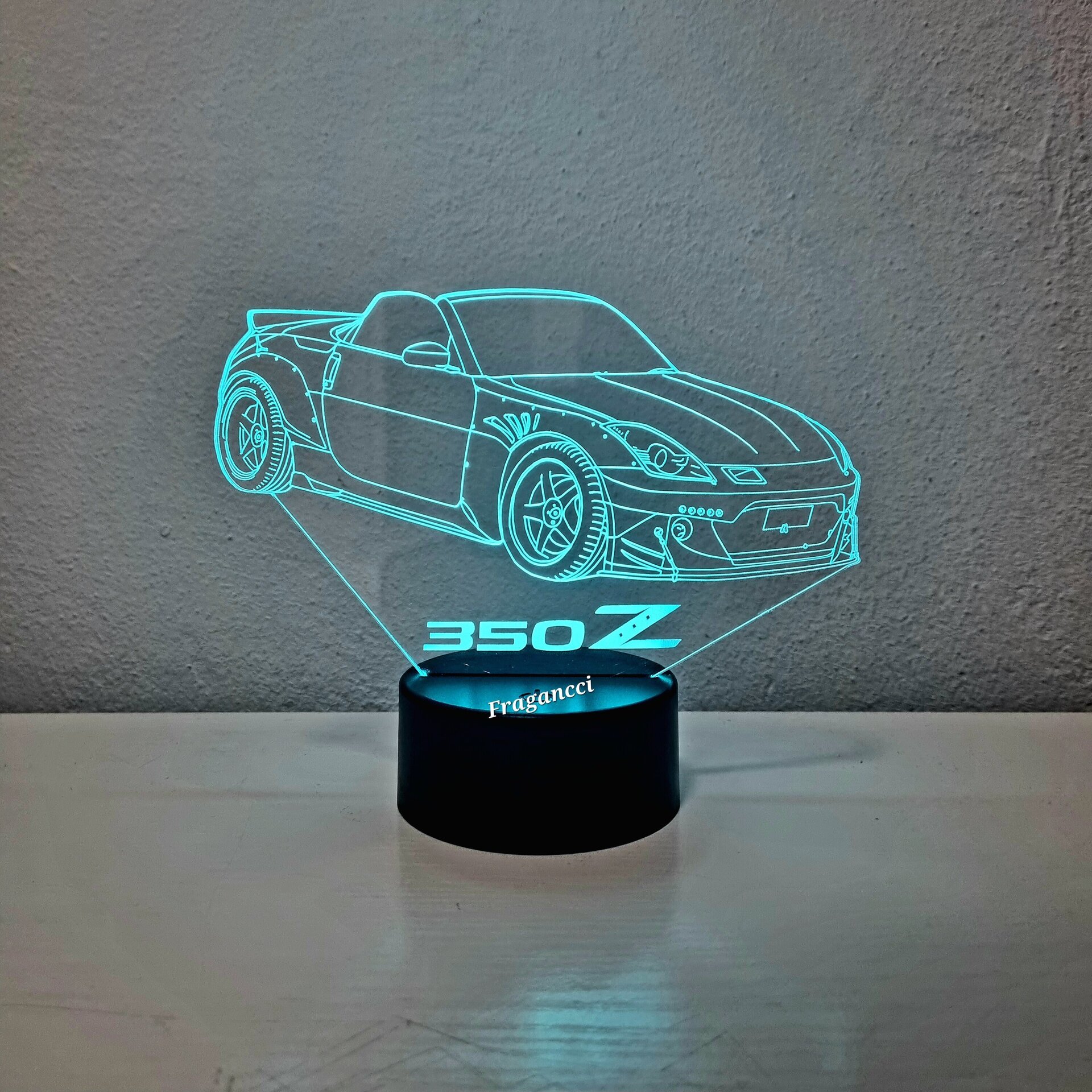 Lampara led 3d Nissa n 350 Z personalizable, Lámpara led sobremesa - 4