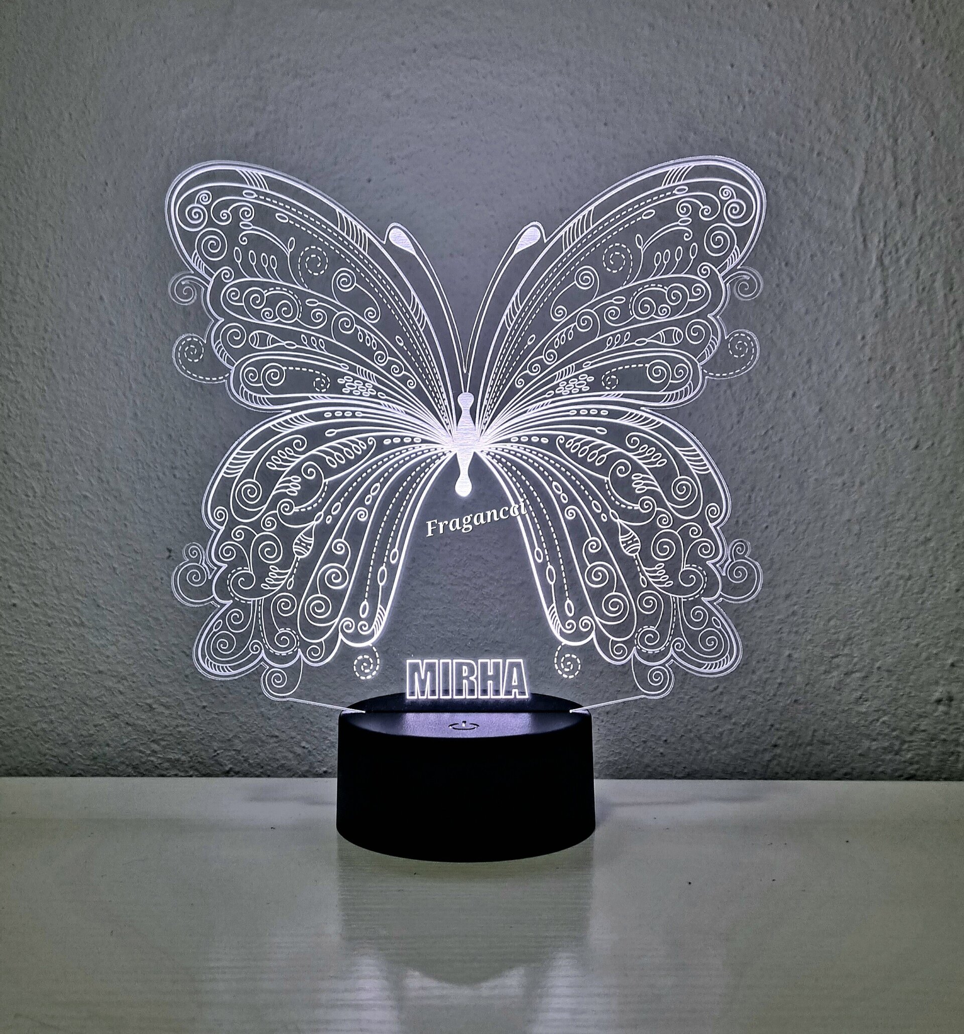 Lampara led 3d Animal Mariposa personalizable, Lámpara led sobremesa - 4