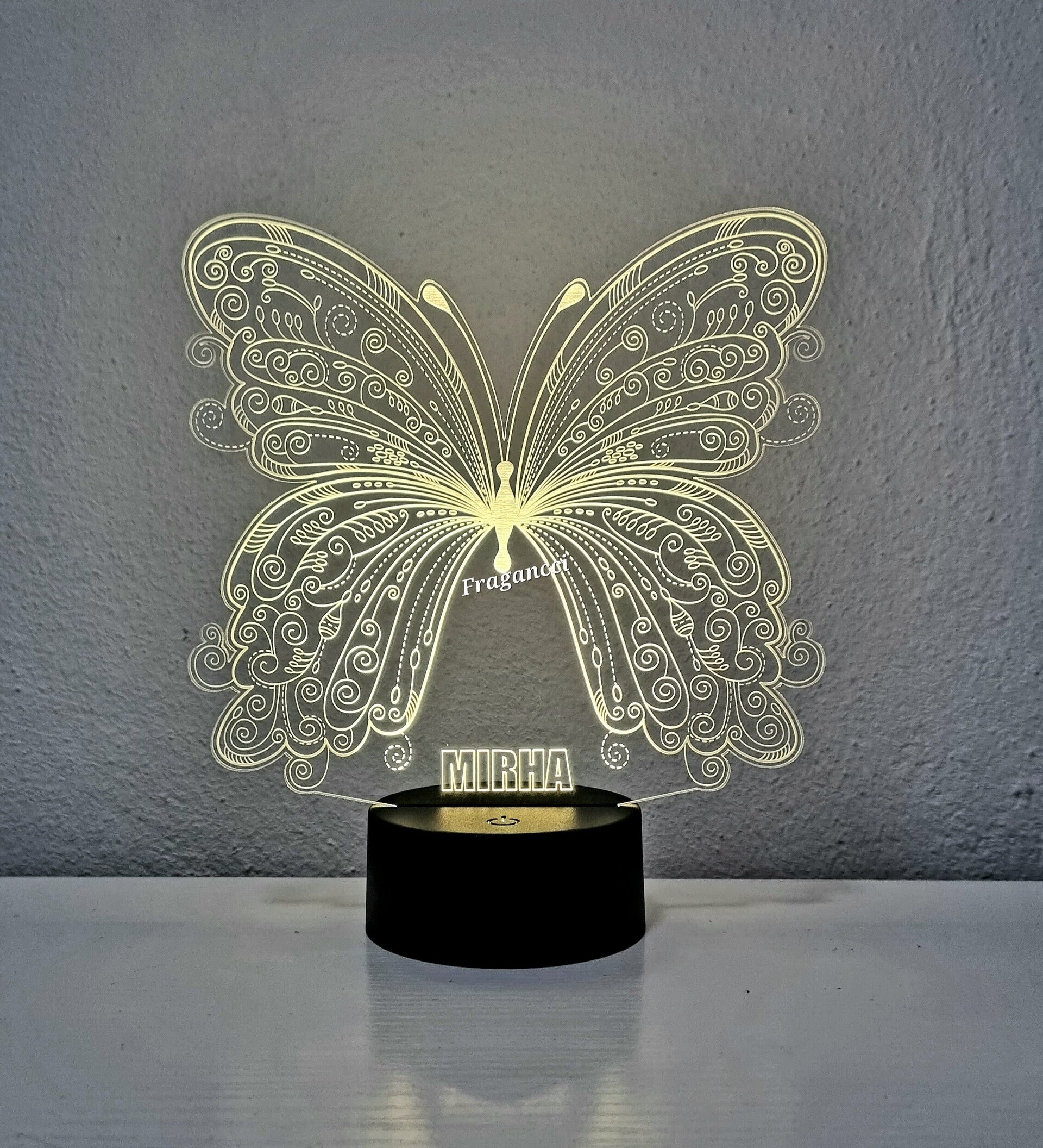 Lampara led 3d Animal Mariposa personalizable, Lámpara led sobremesa - 7