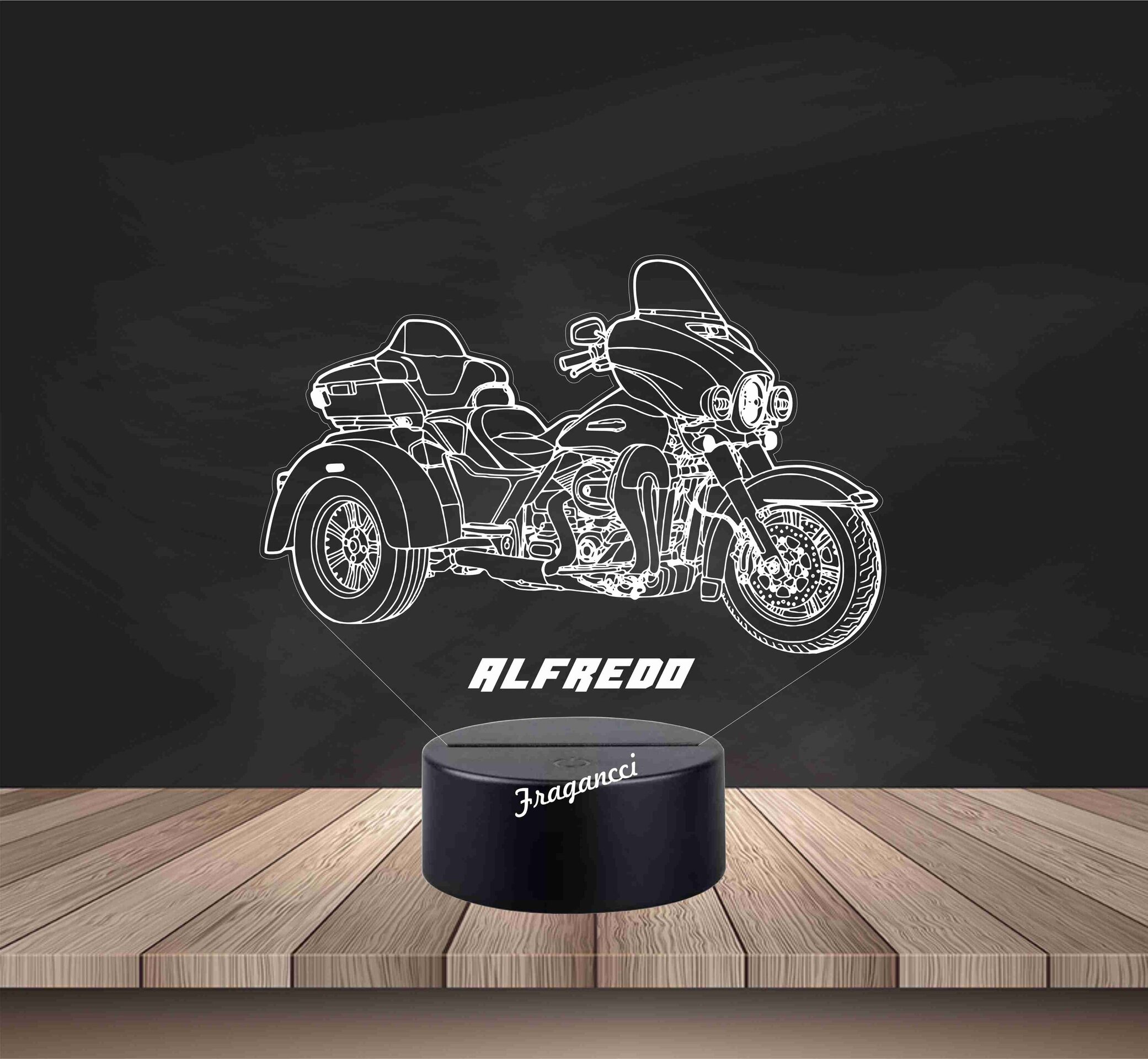 Lampara led 3d moto Hd Tri Glide Ultra personalizable, Lámpara led sobremesa - 2