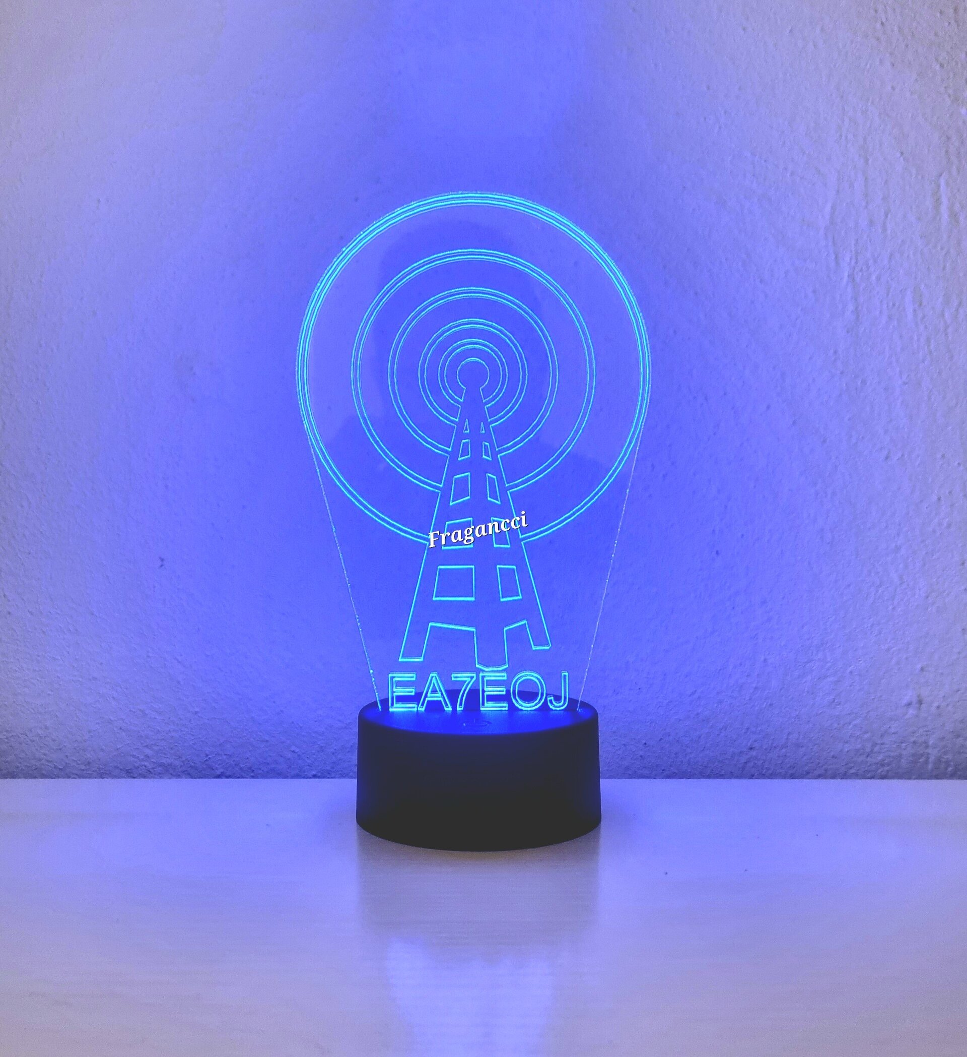 Lampara led 3d indicativo radioaficionados personalizable, Lámpara sobremesa - 7