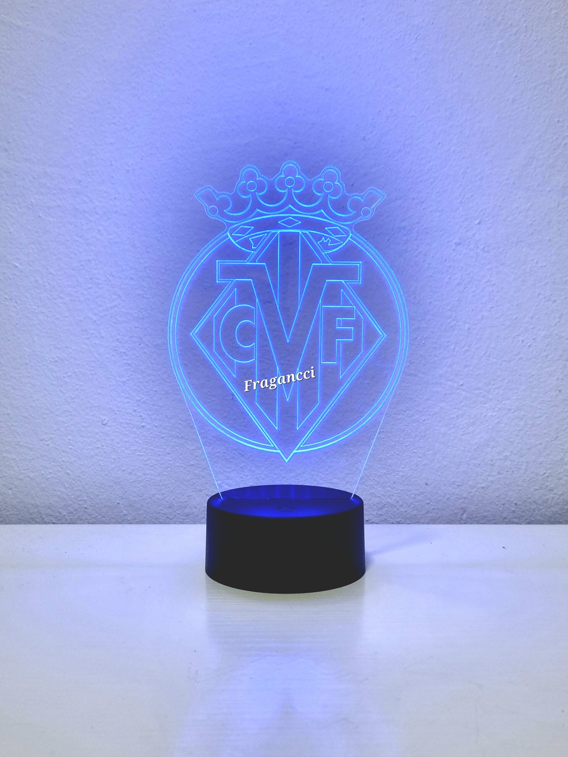 Lampara led 3d Escudo Futbol Villarreal personalizable, Lámpara led sobremesa - 5
