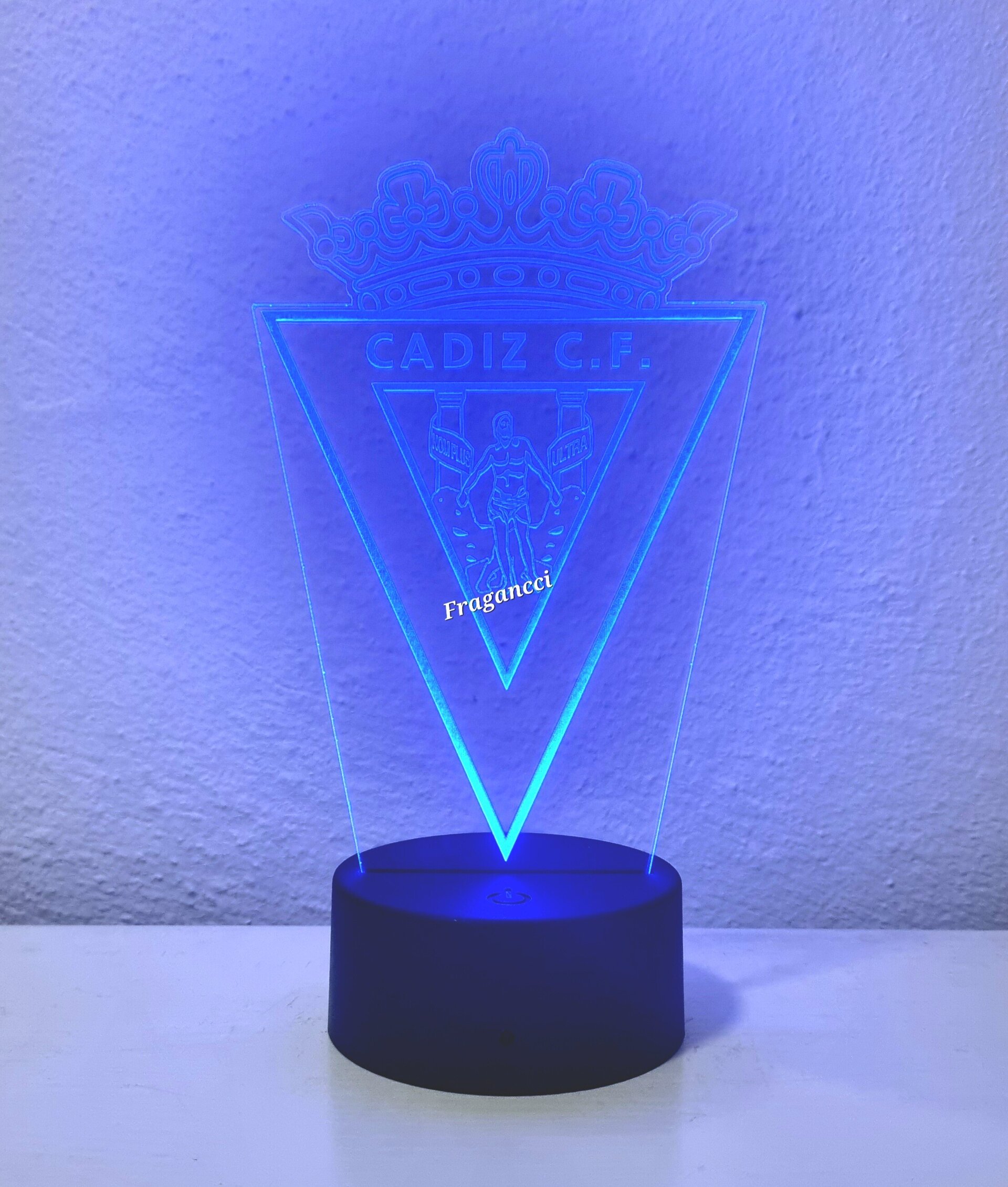 Lampara led 3d Escudo Futbol Cadiz personalizable, Lámpara led sobremesa - 6