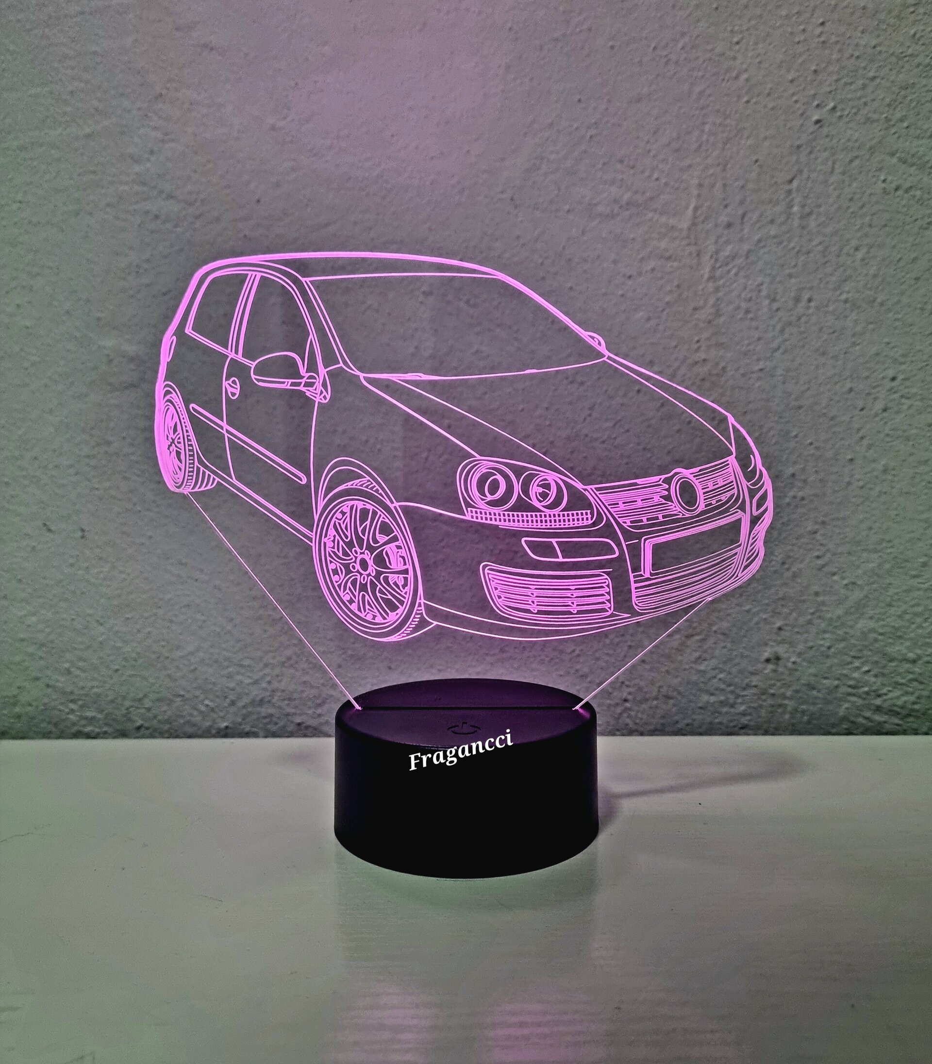 Lampara led 3d W V GOLF 5 Gti personalizable, Lámpara led sobremesa - 3