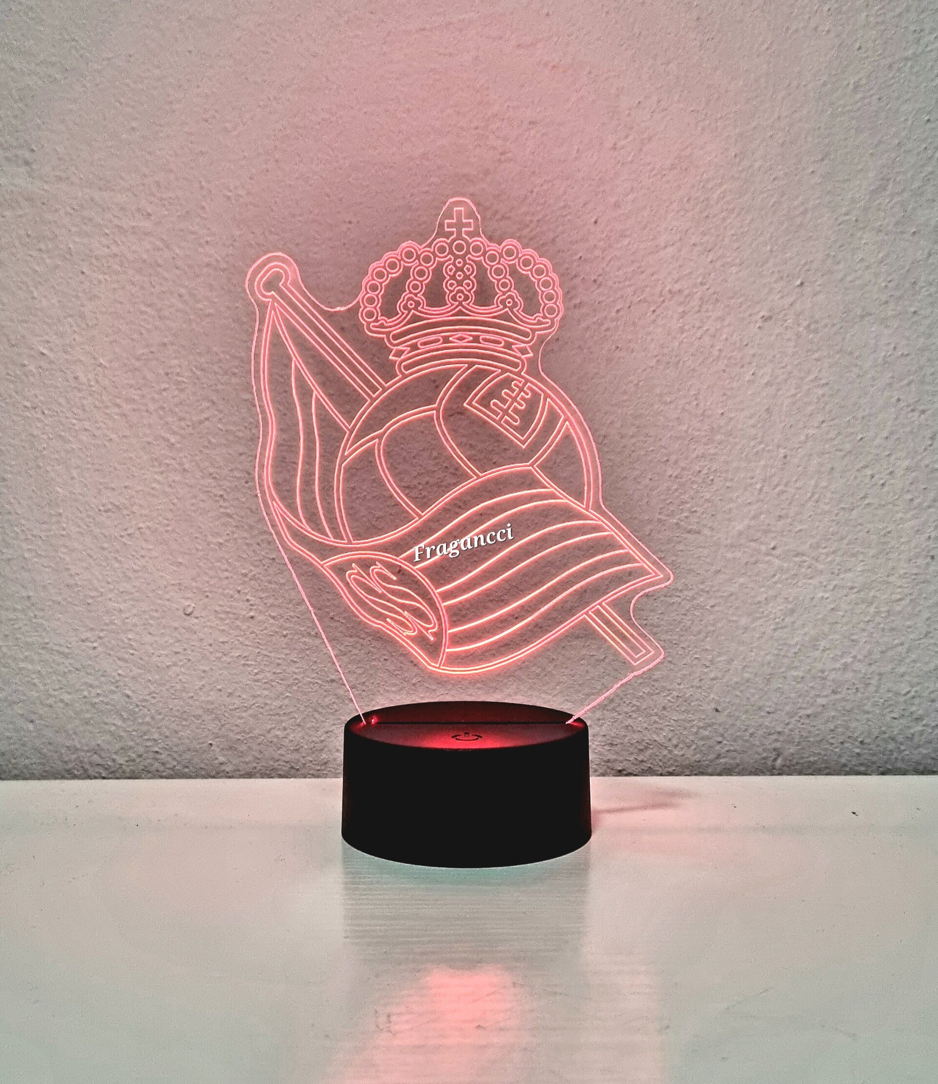 Lampara led 3d Escudo Futbol R Sociedad personalizable, Lámpara led sobremesa - 9