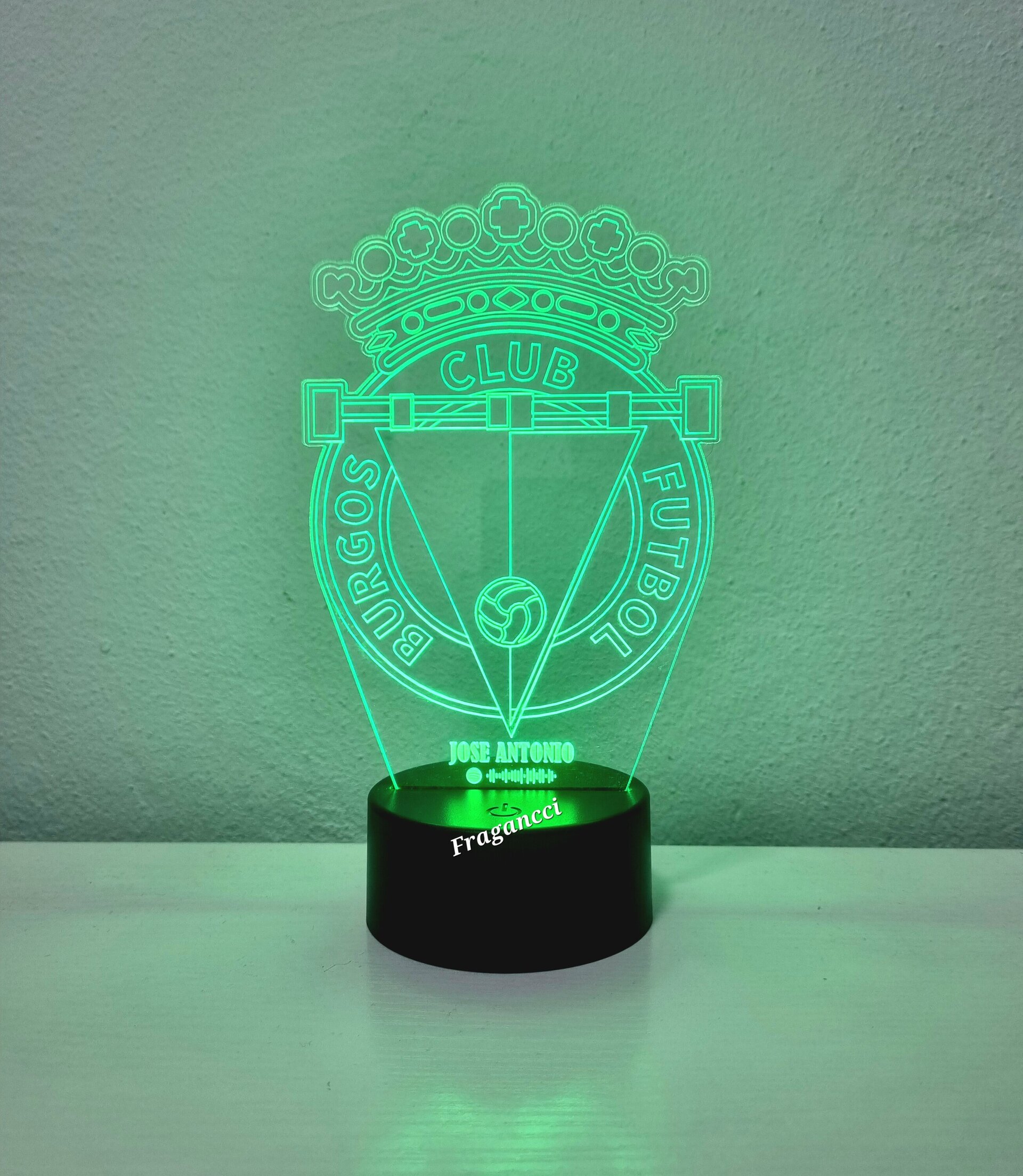Lampara led 3d Escudo Futbol R Burgos personalizable, Lámpara led sobremesa - 8