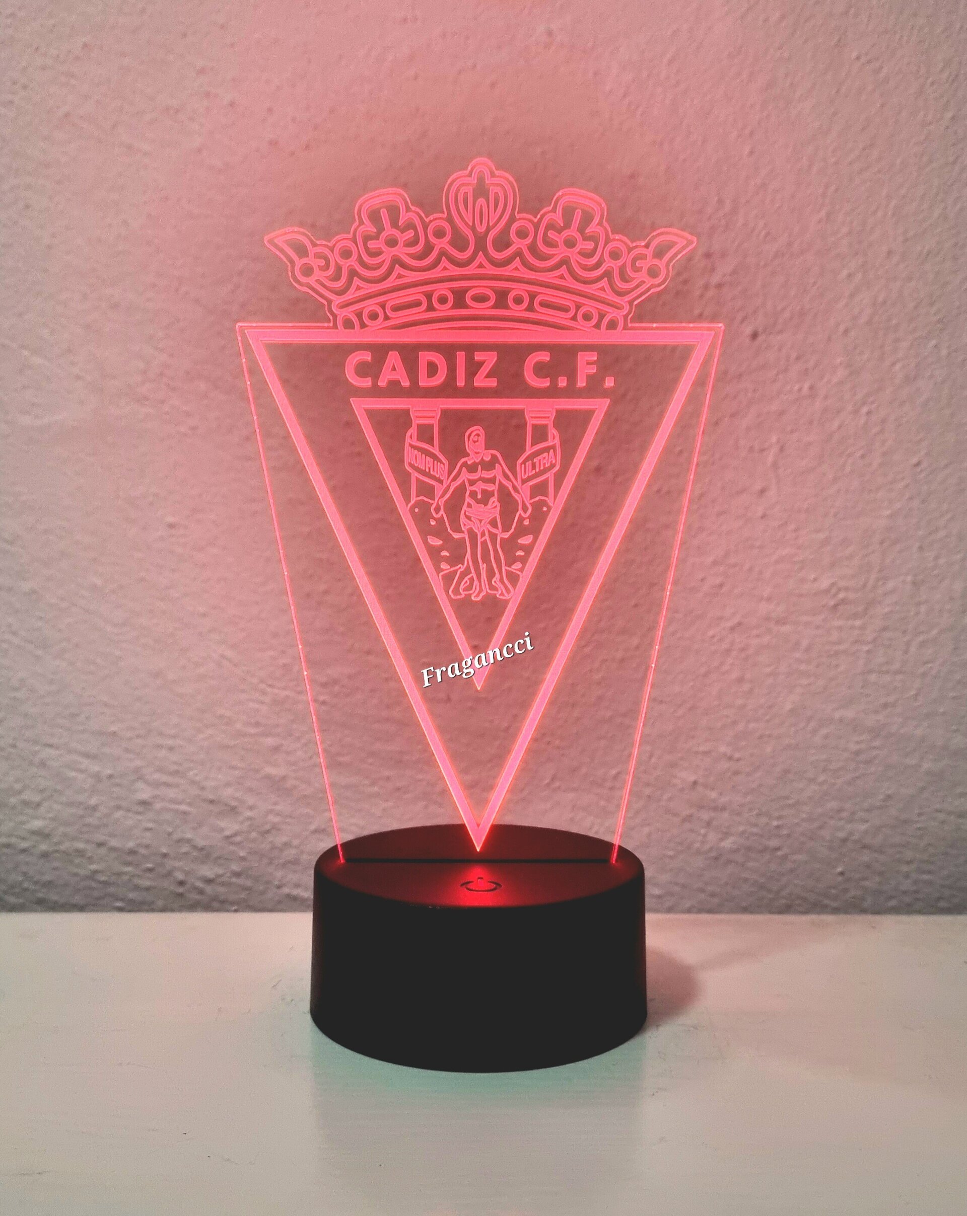 Lampara led 3d Escudo Futbol Cadiz personalizable, Lámpara led sobremesa - 7