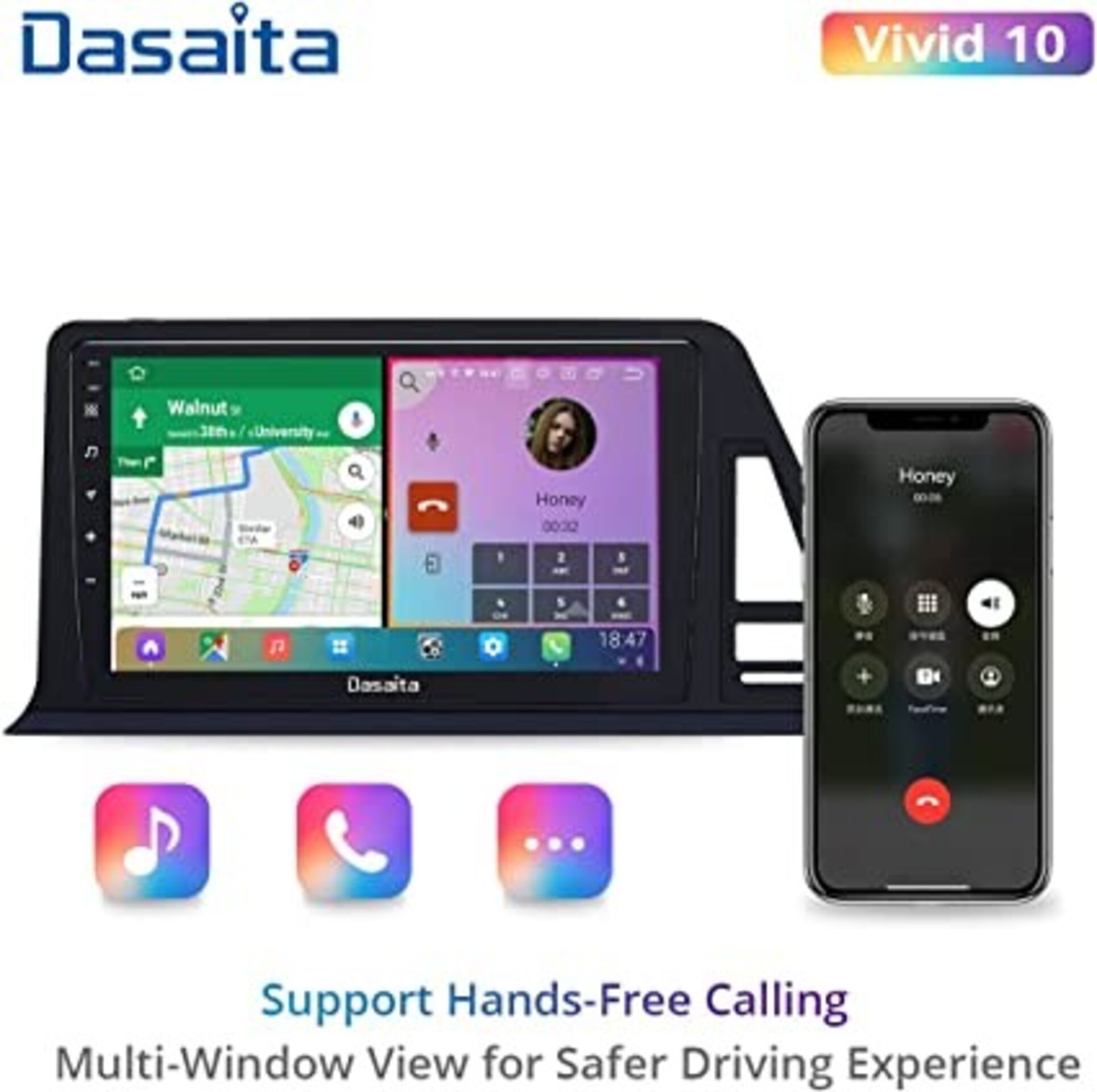 Dasaita Vivid11 Toyota CHR 2016-20 Stereo 9" Carplay Android 11 6G+64G 1280*720 - 3