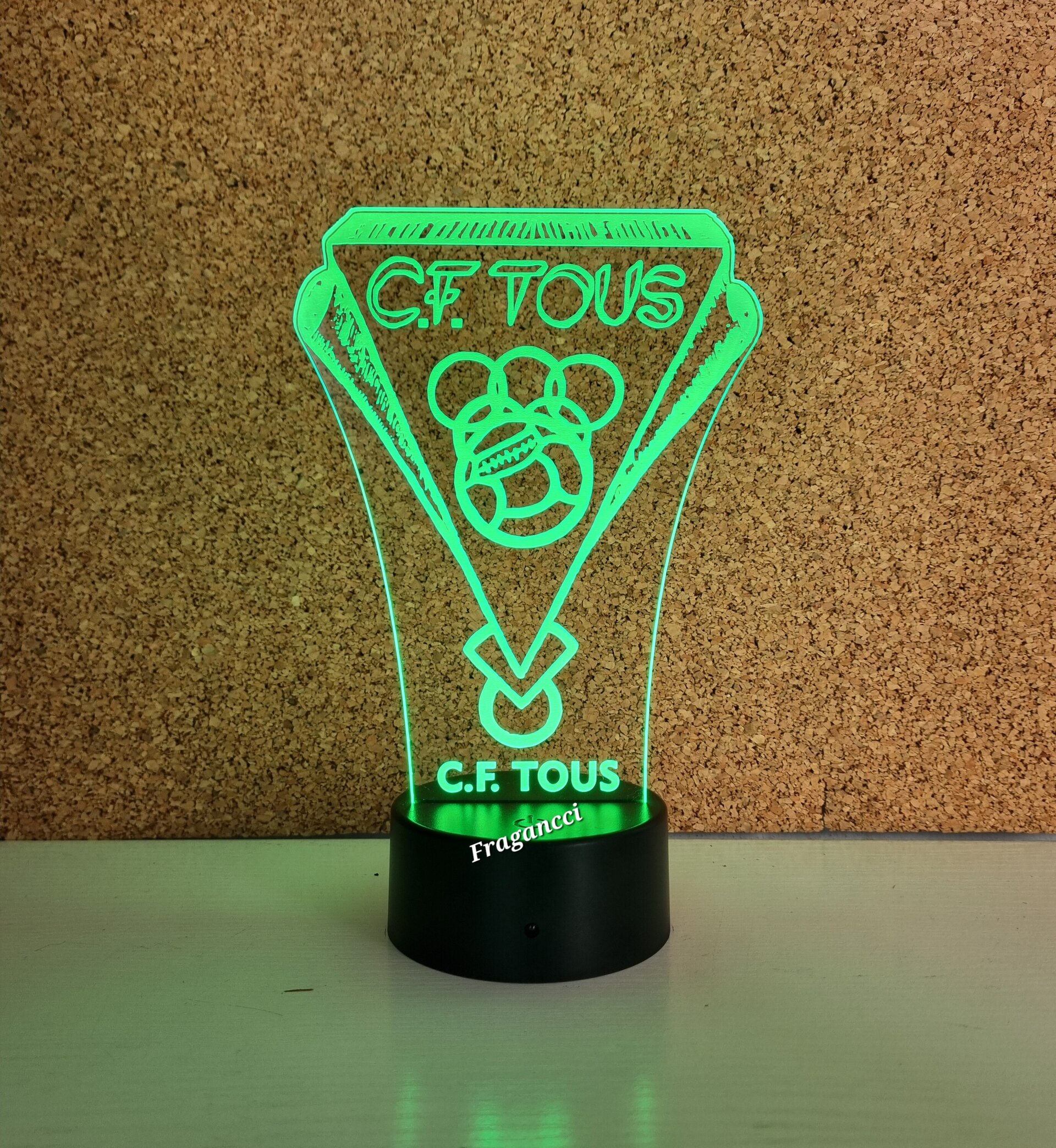 Lampara led 3d sobremesa con Escudo Futbol C.F. Tous personalizable - 8