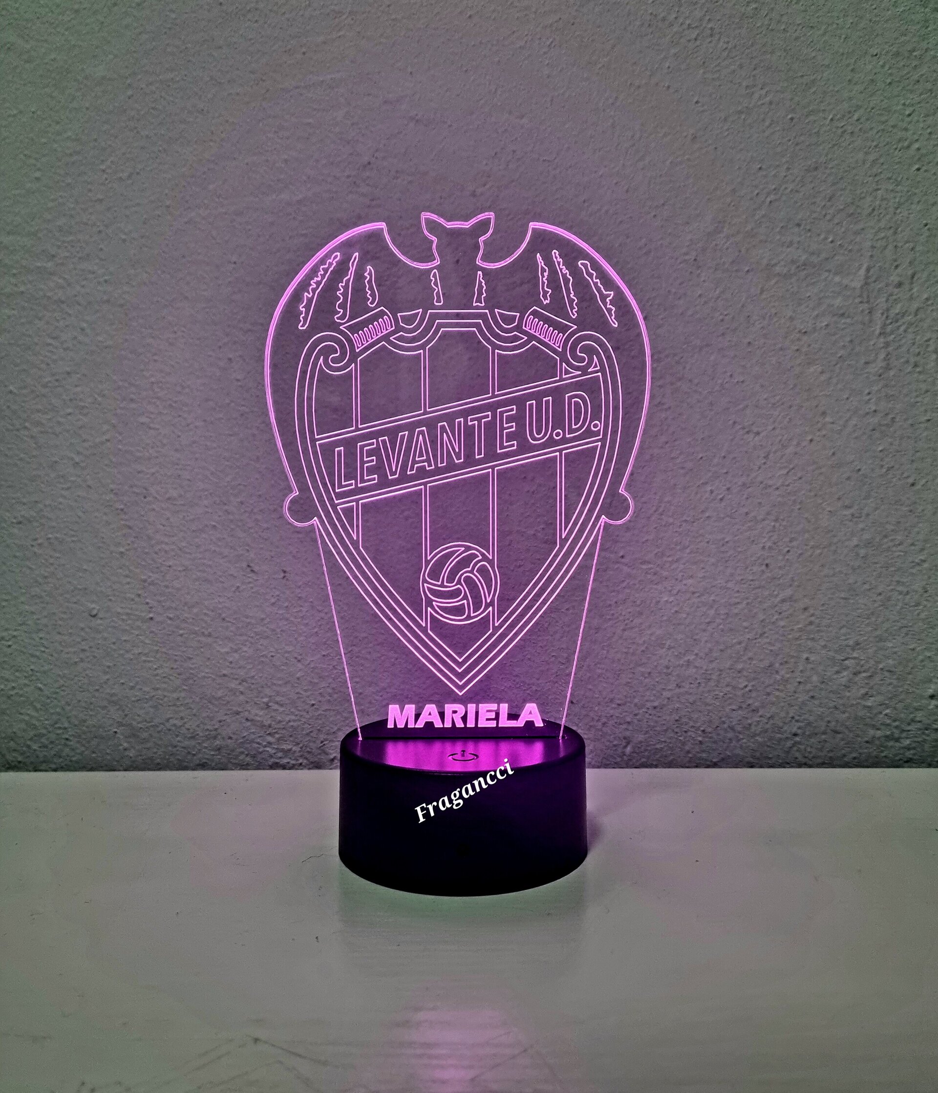 Lampara led 3d Escudo Futbol Levante personalizable, Lámpara led sobremesa - 6
